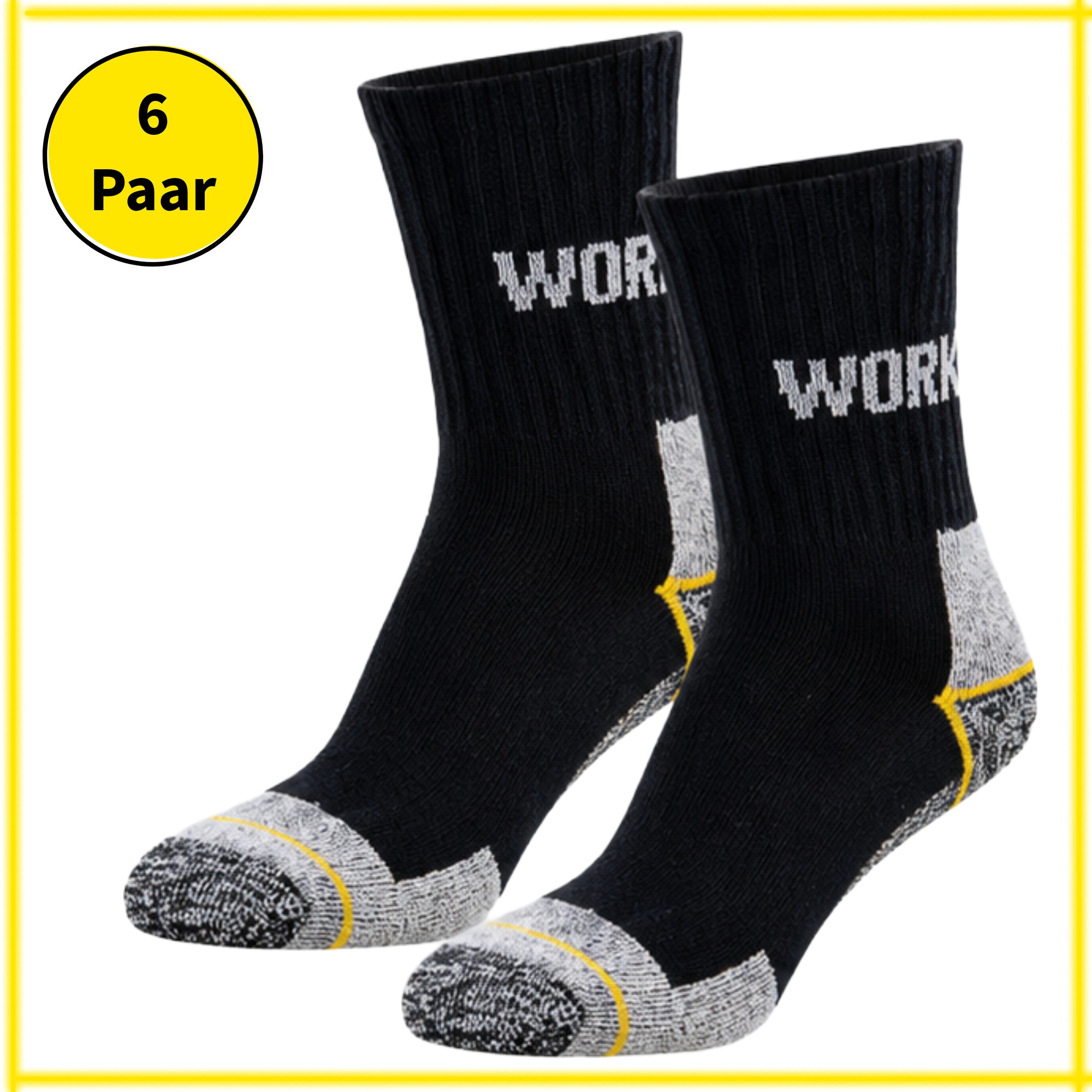 Work Socks For Women And Men, Padded Heel & Toes, Moisture-wicking, Elastic Cuff, Work Socks For Work Shoes, Oversized 51-54, 3 Pairs
