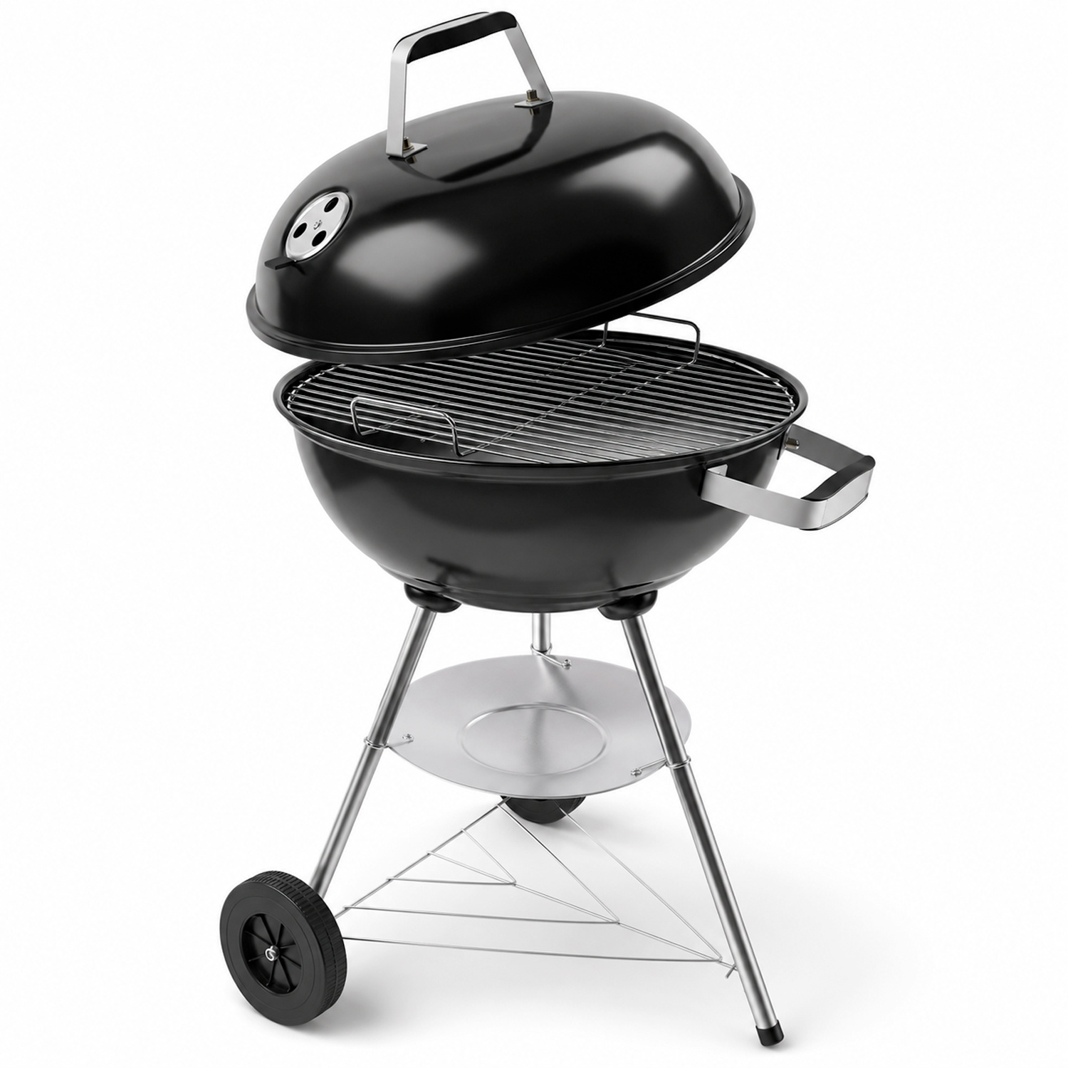 TEMU Carbon Bbq With Lid And Adjustable Ventilation Stainless Steel Grid Wheels For Easy To Assemble For Garden Camping And Terrace 51 X 46.5 X 78