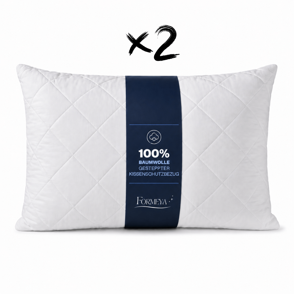 2pcs Of Pillowcases/pillow Protectors Made Of 100%, Quilted, With Zipper, 50 X 70 Cm, White, Grey, Beige