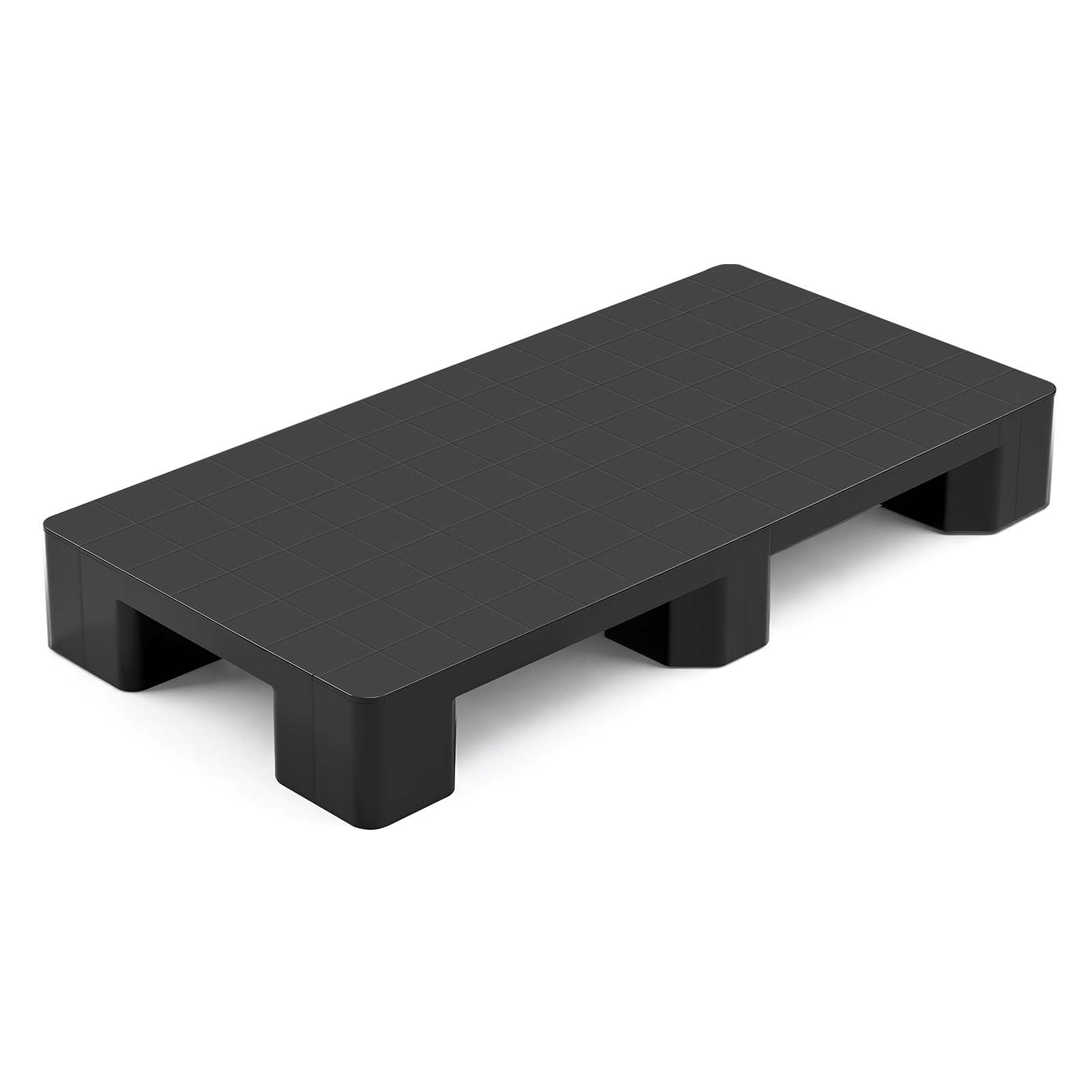 Image of Vevor Plastic Pallet, 1pc Plastic Pallet For Basement Storage, Lightweight Floor Storage Pad For Indoor Outdoor Supermarket Warehouse, Support Up To 2205 Lbs, 39.4" X 19.7" X 5.4", Black
