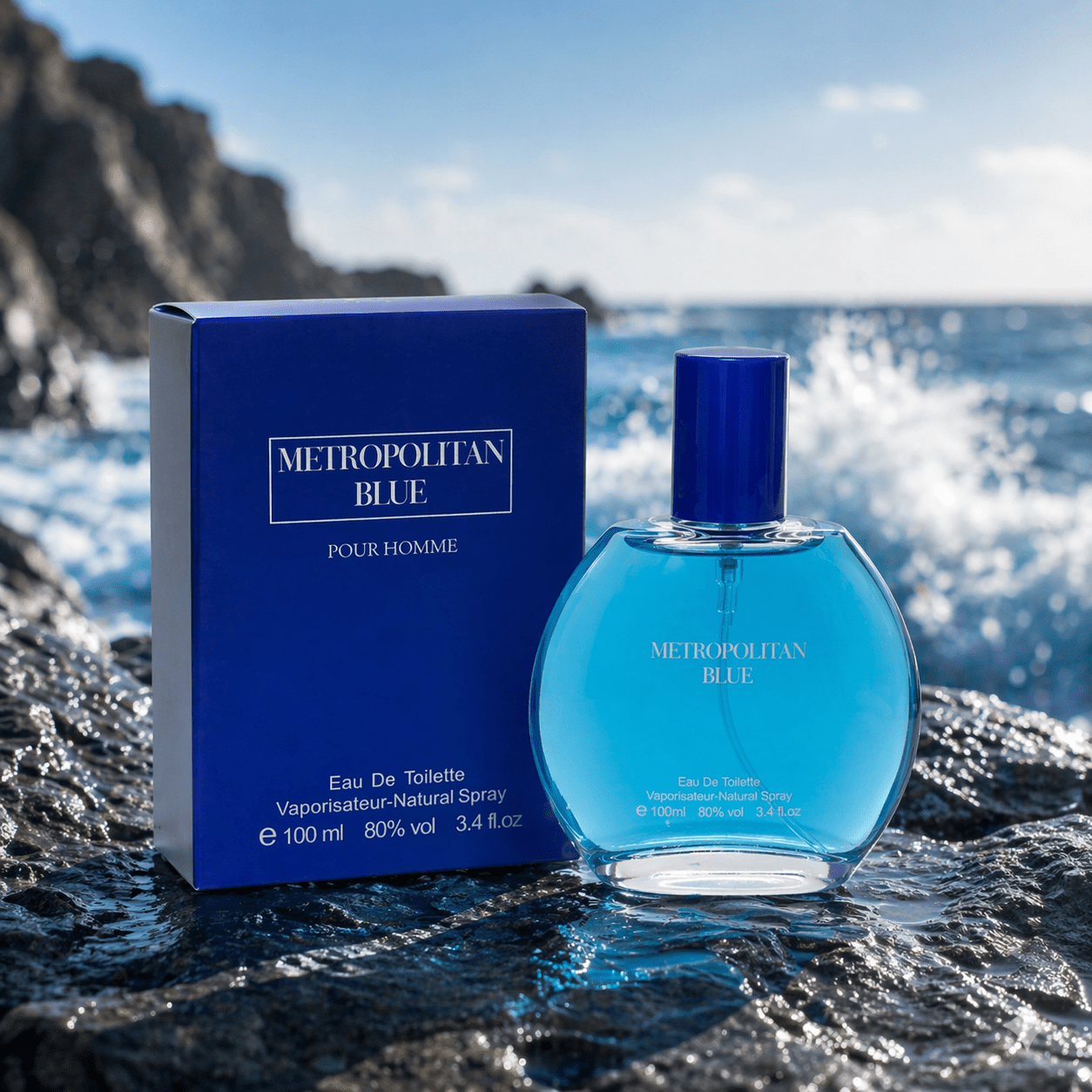 TEMU Perfume For Man – Metropolitan Blue Pour Homme 100ml Fresh Aquatic Composition As 's Perfume With Urban Edge, A Cologne For Men Marine Freshness