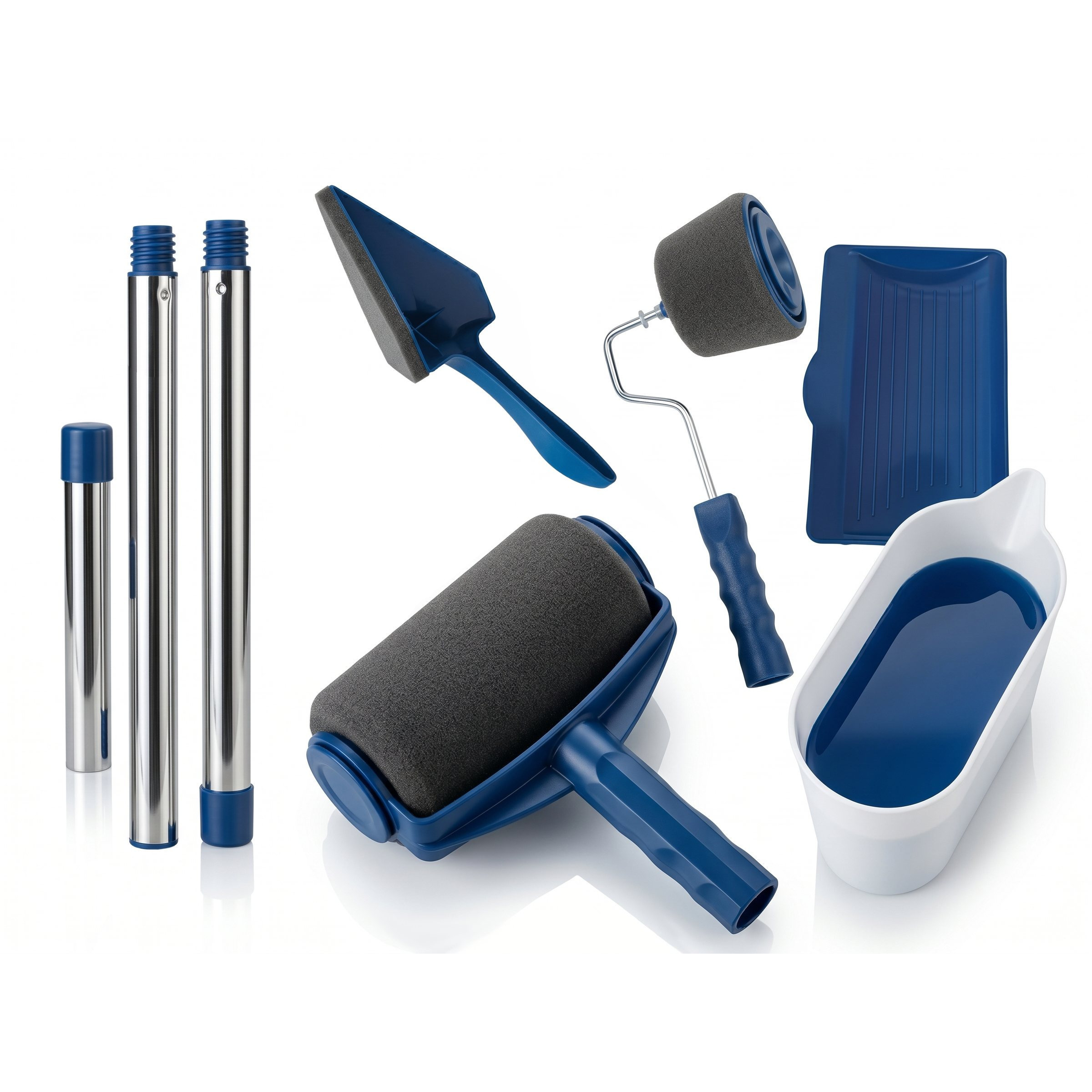 TEMU Rullo Vernice Pittura Anti con Serbatoio Integrato �� Kit Completo 6 Pezzi Pittura con Allungabile, Vassoio e Rullo di Precisione