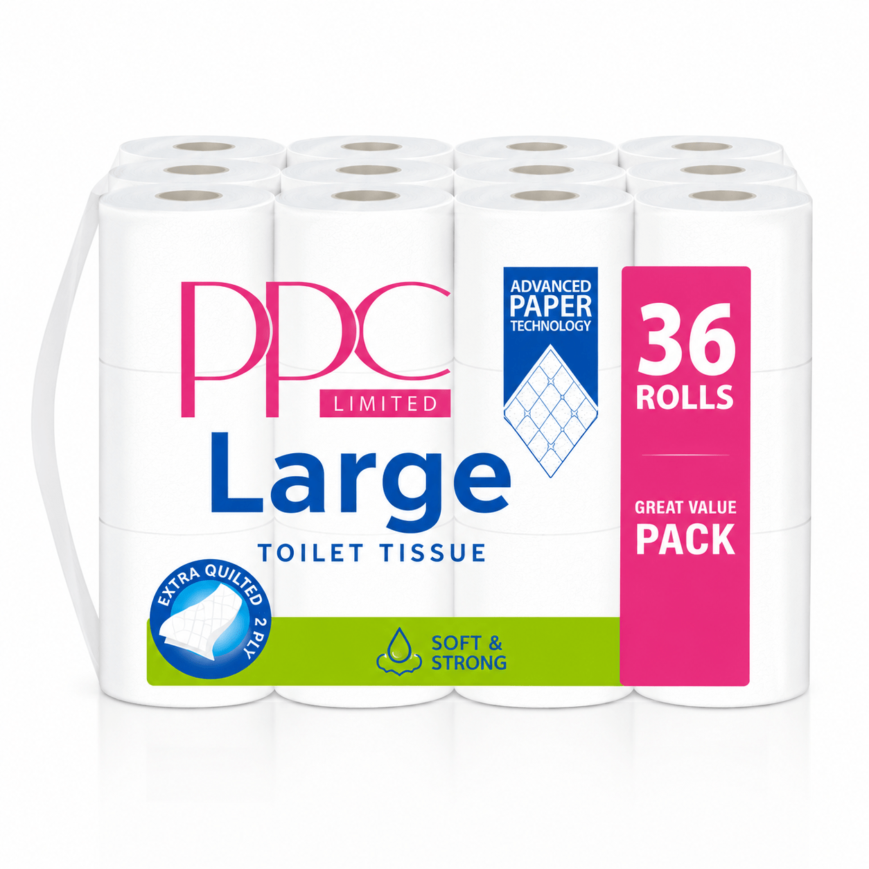 TEMU Bulk Toilet Rolls 36 Pack - 2-ply | White Bathroom Tissue | Long-lasting Value Toilet Paper Pack For Homes, Offices & Businesses | Strong &