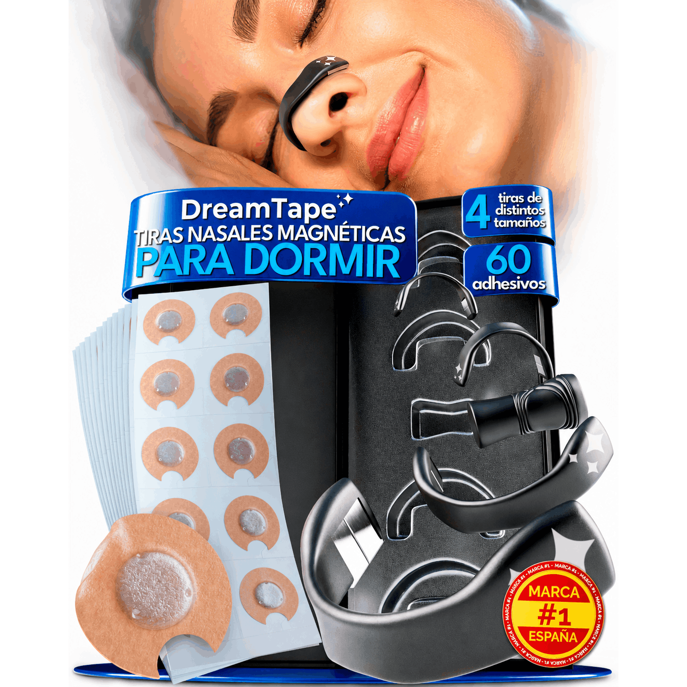 Magnetic Nasal Accessories | Kit With 4 Silicone Bands And 60 Adhesives Or 60 Adhesive Replacements