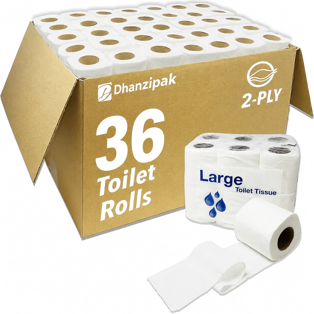 TEMU 36 Rolls Toilet Tissue Paper 2 Ply Soft Strong Absorbent Bathroom Toilet Rolls Bulk Pack Household Essential