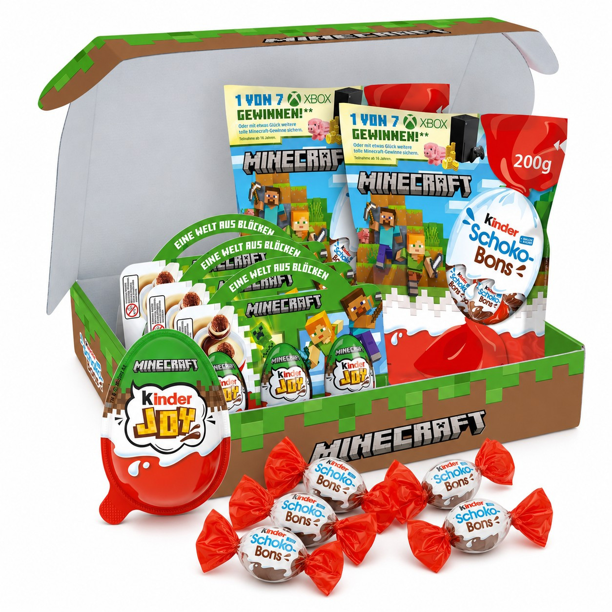 Image of Kids' Box – Gift Set With 9 Kids' Joy Eggs, 2 X Kids' Chocolate Bons 200g, And Free Figure Cardboard Stand