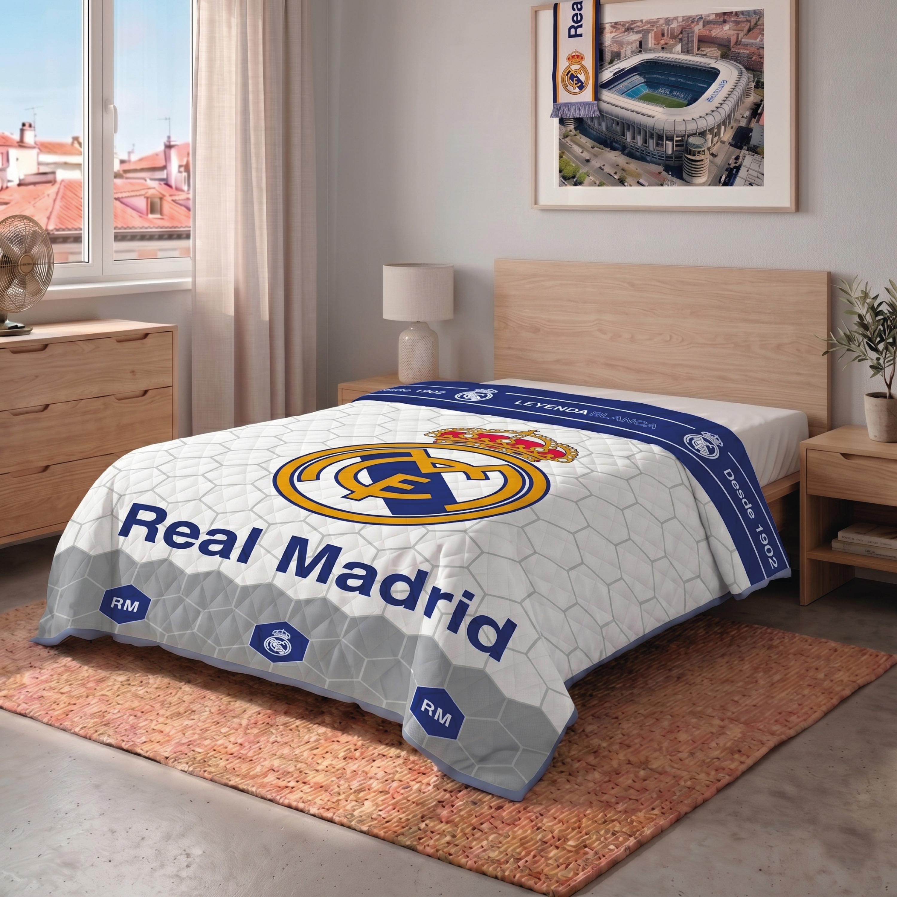 TEMU - Colcha Verano Cama 90 - 105 cm (180 cm) Azul, Grande