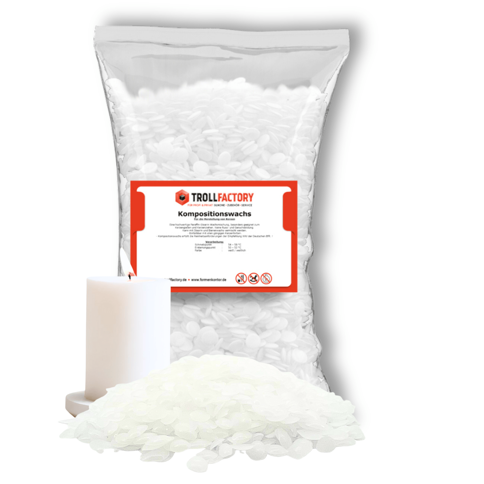 Image of Tfc Composition Wax 1kg To 10kg - Premium Candle Wax For Pouring And Shaping - Ideal For Scented Candles And Diy Candle Sets