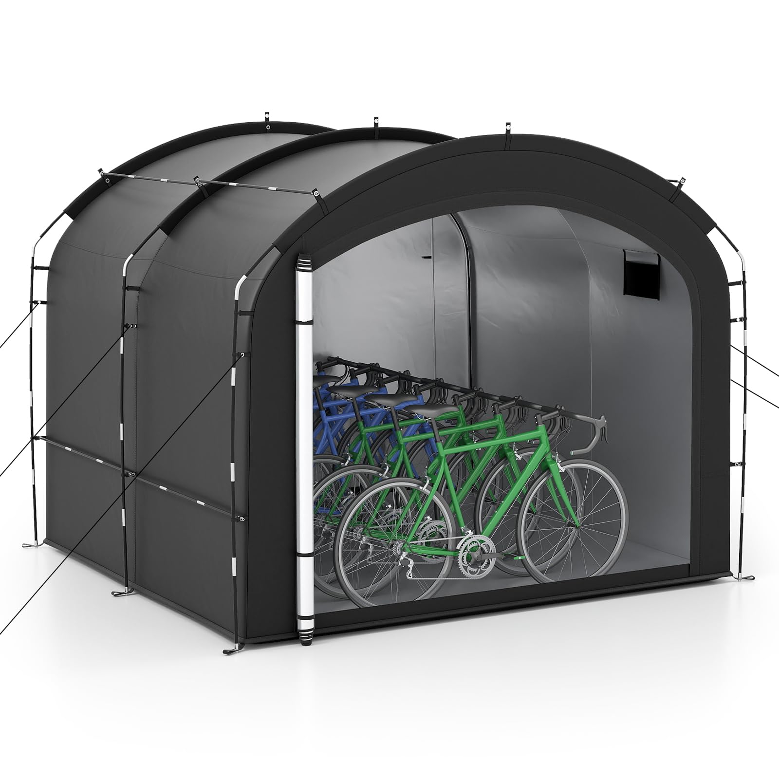 Image of Bicycle Storage Tent, Outdoor Protective Cover For 7-8 Bicycles, Weather-resistant And Portable, Thick Oxford Fabric