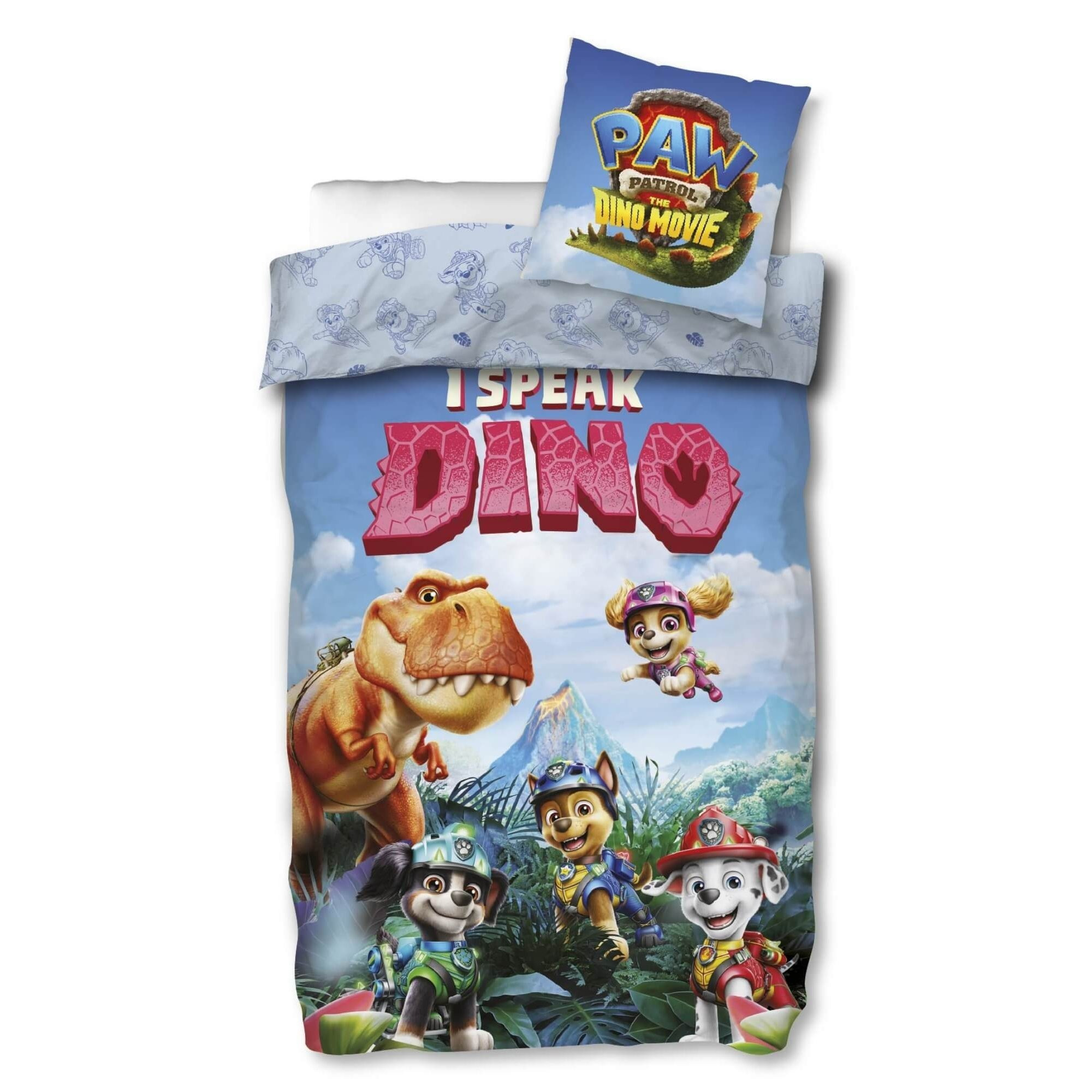Image of "the Dino Movie" Reversible Duvet Set Dinosaur Film Summer 2026 Bed Sheet 135x200 Pillowcase 80x80 German Size 100% Children's Bedding Boys Girls New
