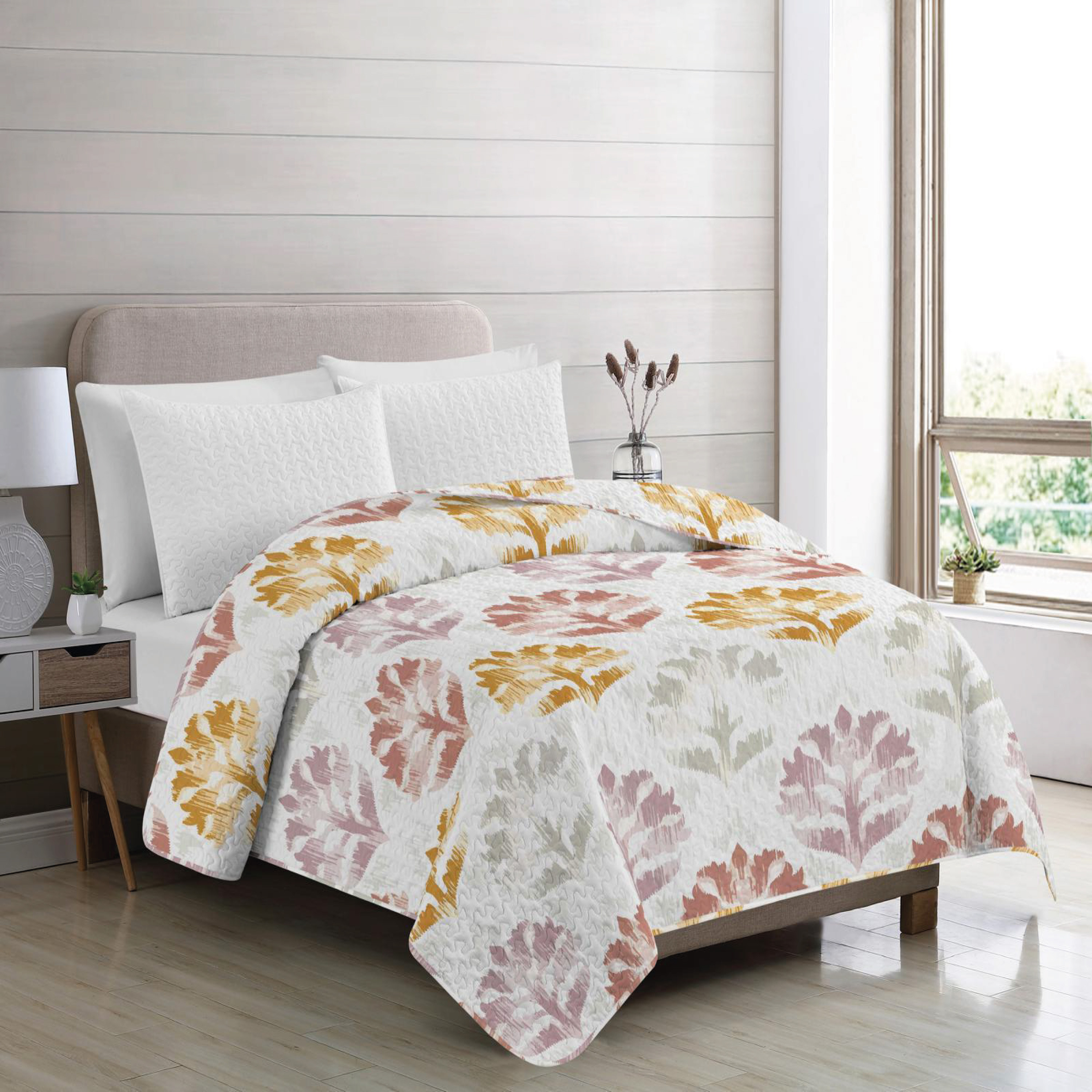 TEMU Vivid by - Colcha Verano Estampada Reversible (NO FUNDAS DE COJINES) Poliéster, , Transpirable, Diseño, , Verano