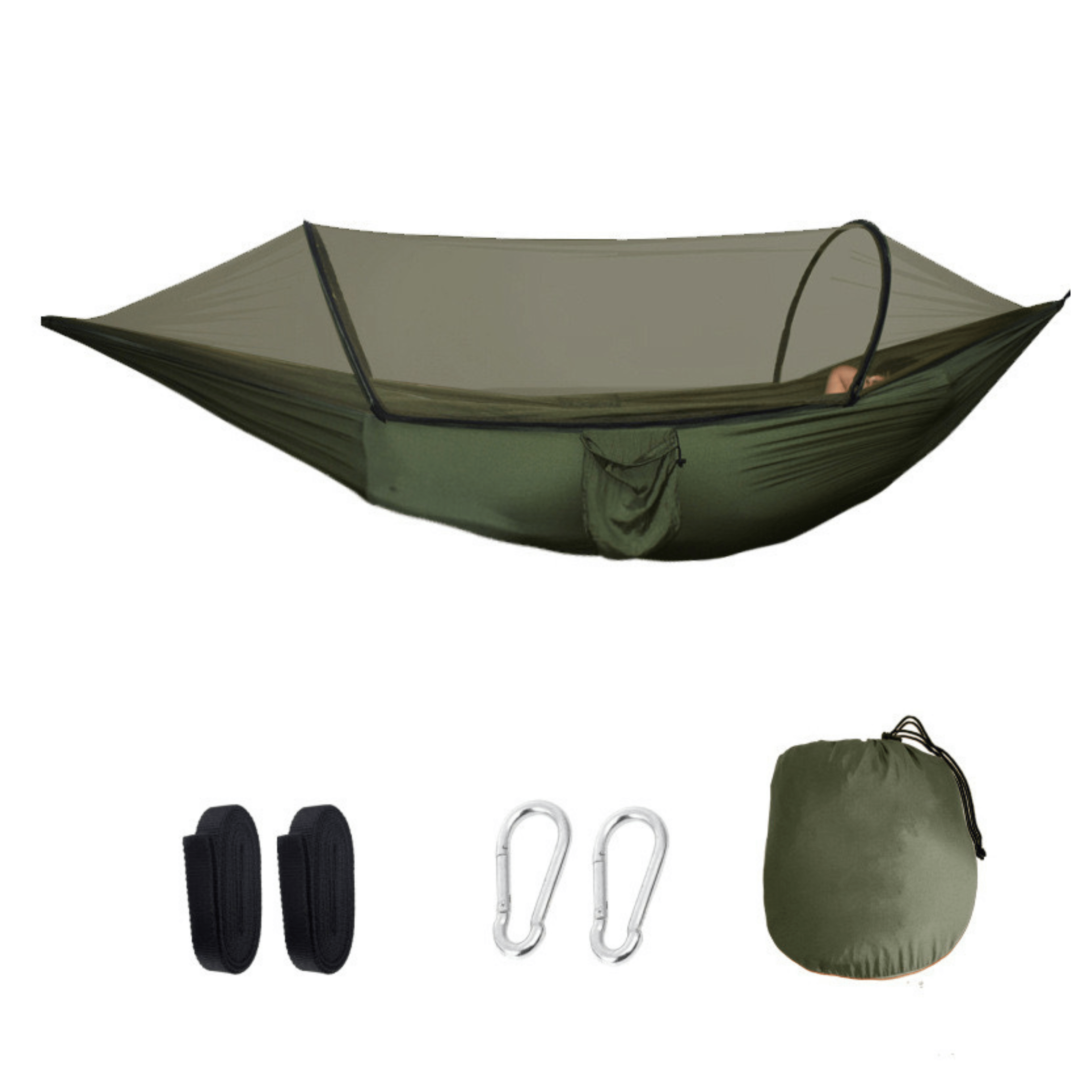 Image of Garden Hammock For 2 People With Net 270 X 140 Large Garden Ideal For Garden, Plot, Forest, Camping, Outdoor Use With Net Against Mosquitoes.