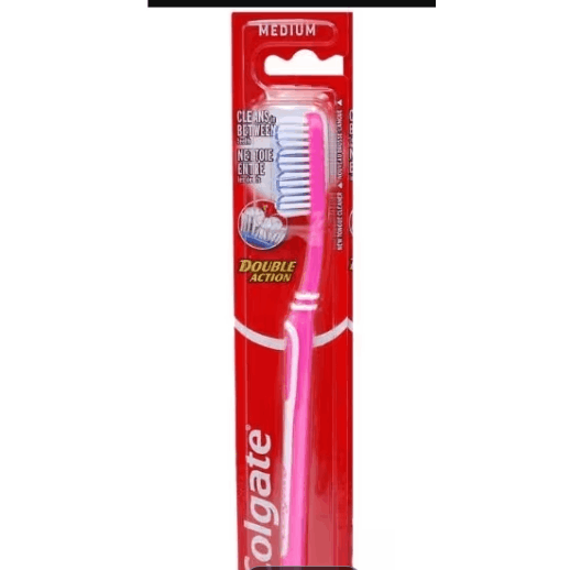 Double Action Toothbrush with Medium Bristles, 12 Pack