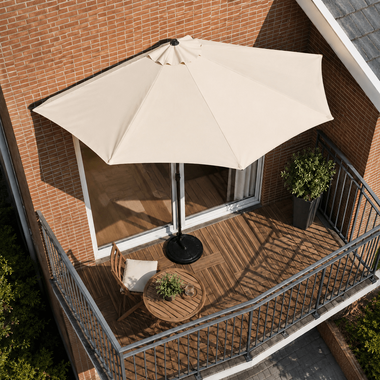 TEMU MA MAISON Ombrellone 300x150x250 cm da Parete e Muro, Ombrellone Salvaspazio con , Parasole Idrorepellente con Protezione UV per Terrazzo e