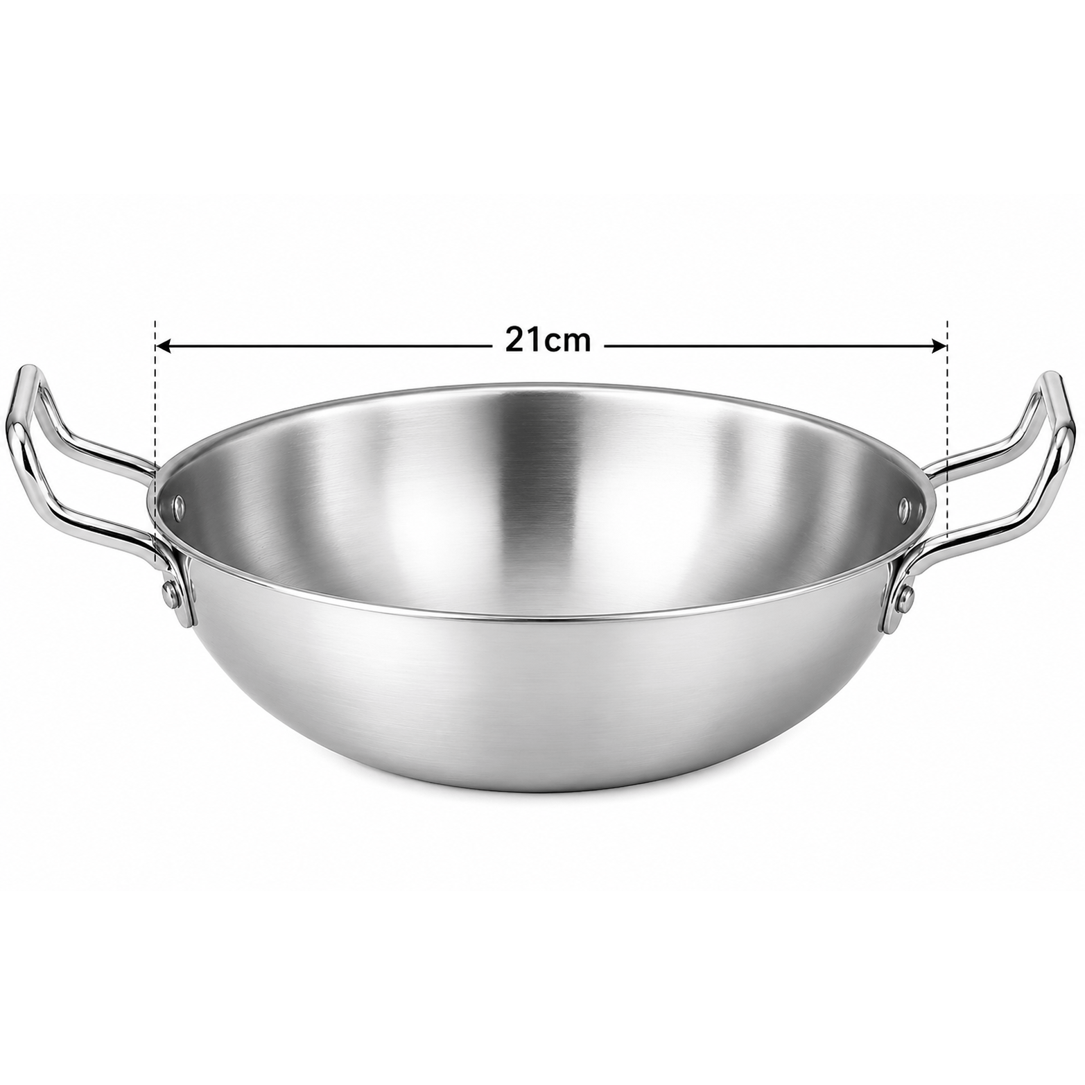TEMU Heavy Duty Aluminum Karahi – Professional Deep Wok Pan For Stir-frying & Deep Frying, Dual Handle Cookware For Gas & Electric Stoves