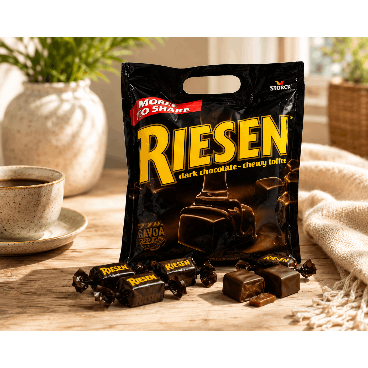 Image of Riesen Chocolate Caramel In Dark Chocolate Riesen Chocolate Caramel In Strong Chocolate 605g