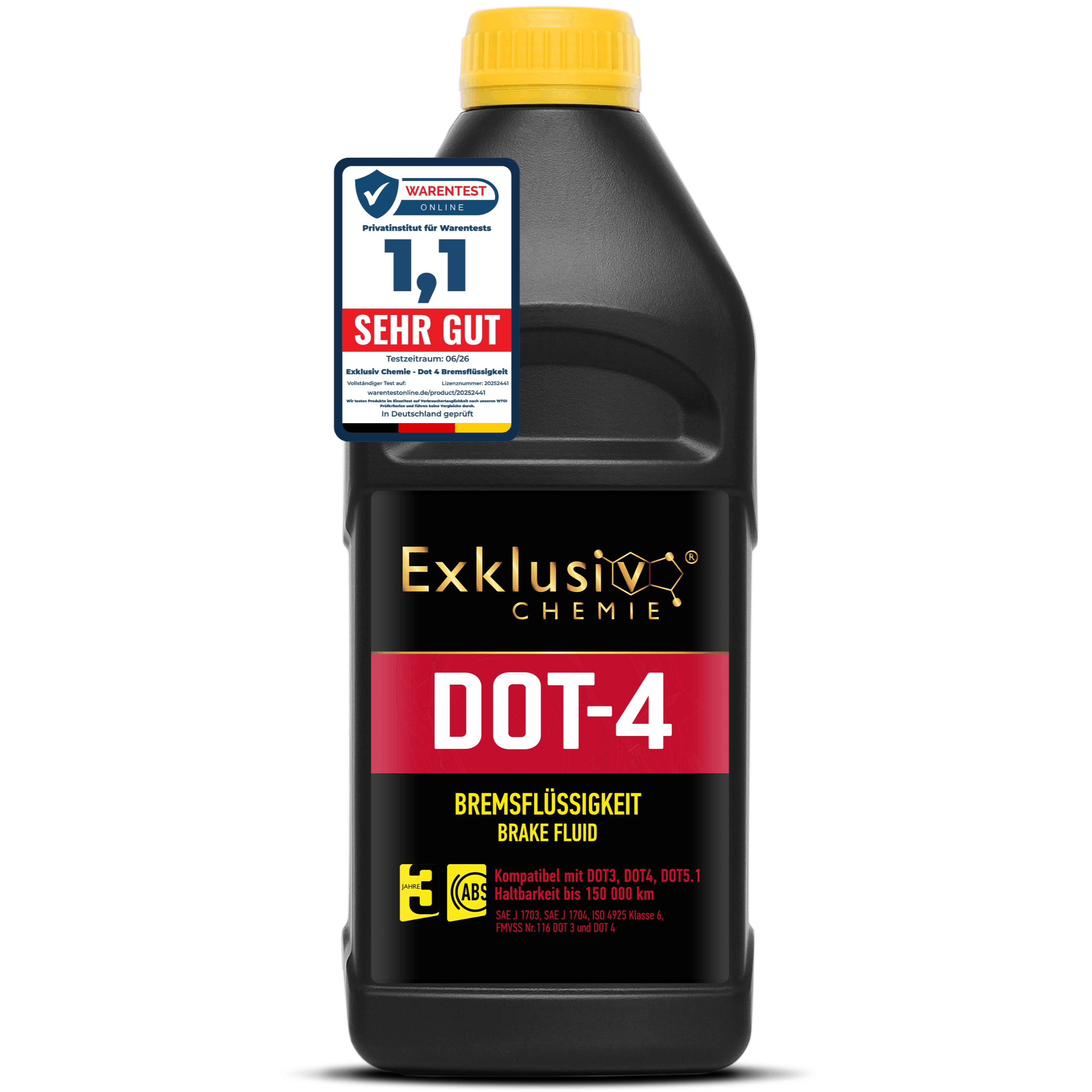 Image of Dot-4 Brake Fluid 1000ml | For Brake Systems With Abs, Tcs, And Esp/dsc | Premium | Braking Performance