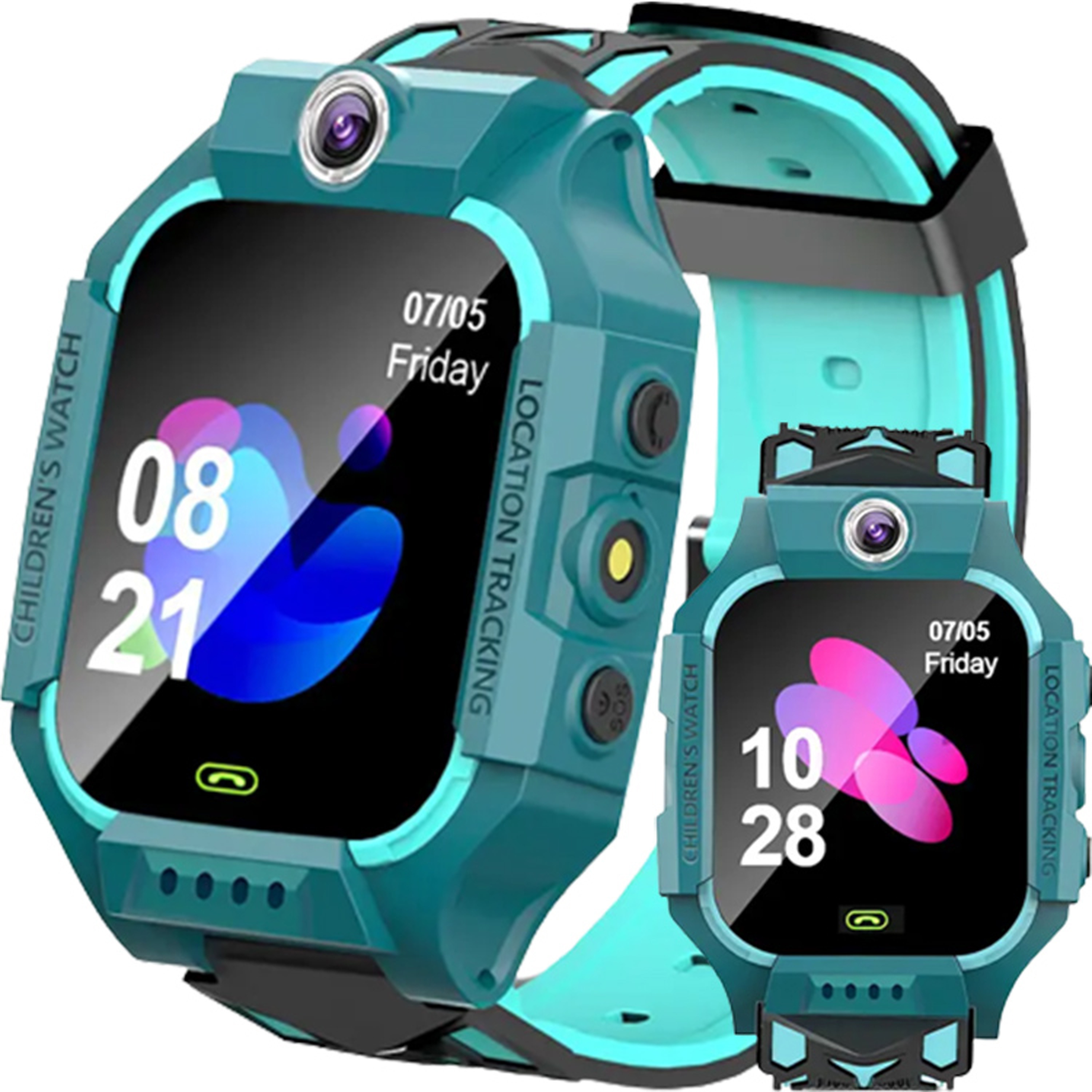 Kids' Smartwatch With Gps Sim Card Camera Flashlight Touchscreen