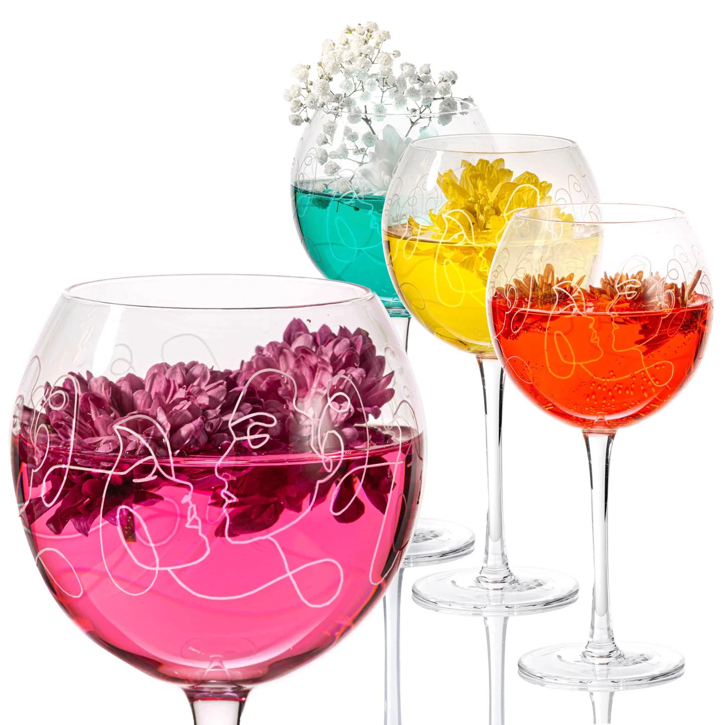 Gin & Cocktail Balloon Glasses 4-piece Set Simplyline Wine Glasses Hand-blown