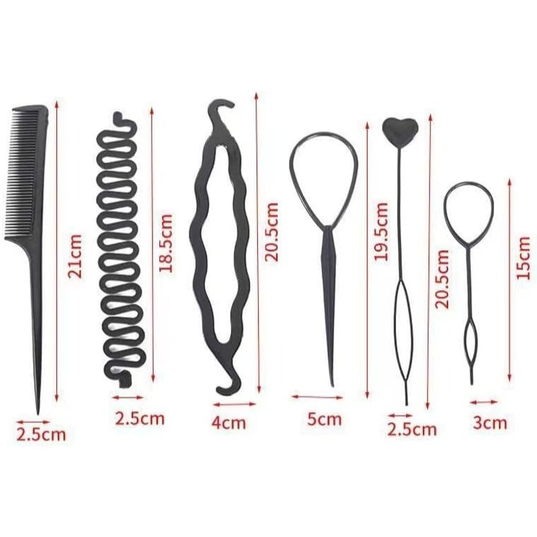 60-Piece Hair Styling Tools Set with Braiding & Bun Maker
