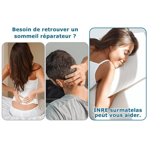 TEMU Surmatelas INRE 10cm Mousse à de , Soutien Haute , Housse Amovible et Lavable (Plusieurs Tailles)