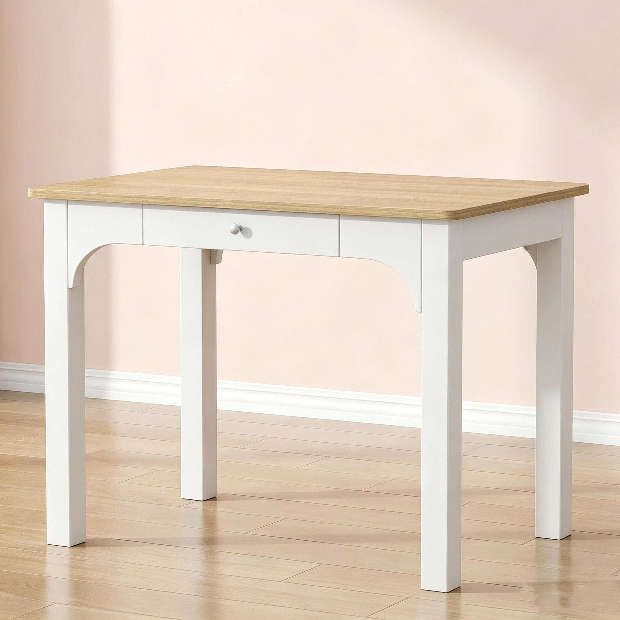 Thickened 18mm Tabletop Dining Table, 40*40mm Solid Legs For And Load-bearing Capacity. With Drawers For Storage. Suitable For Small Apartments. Durable And Easy To Assemble.