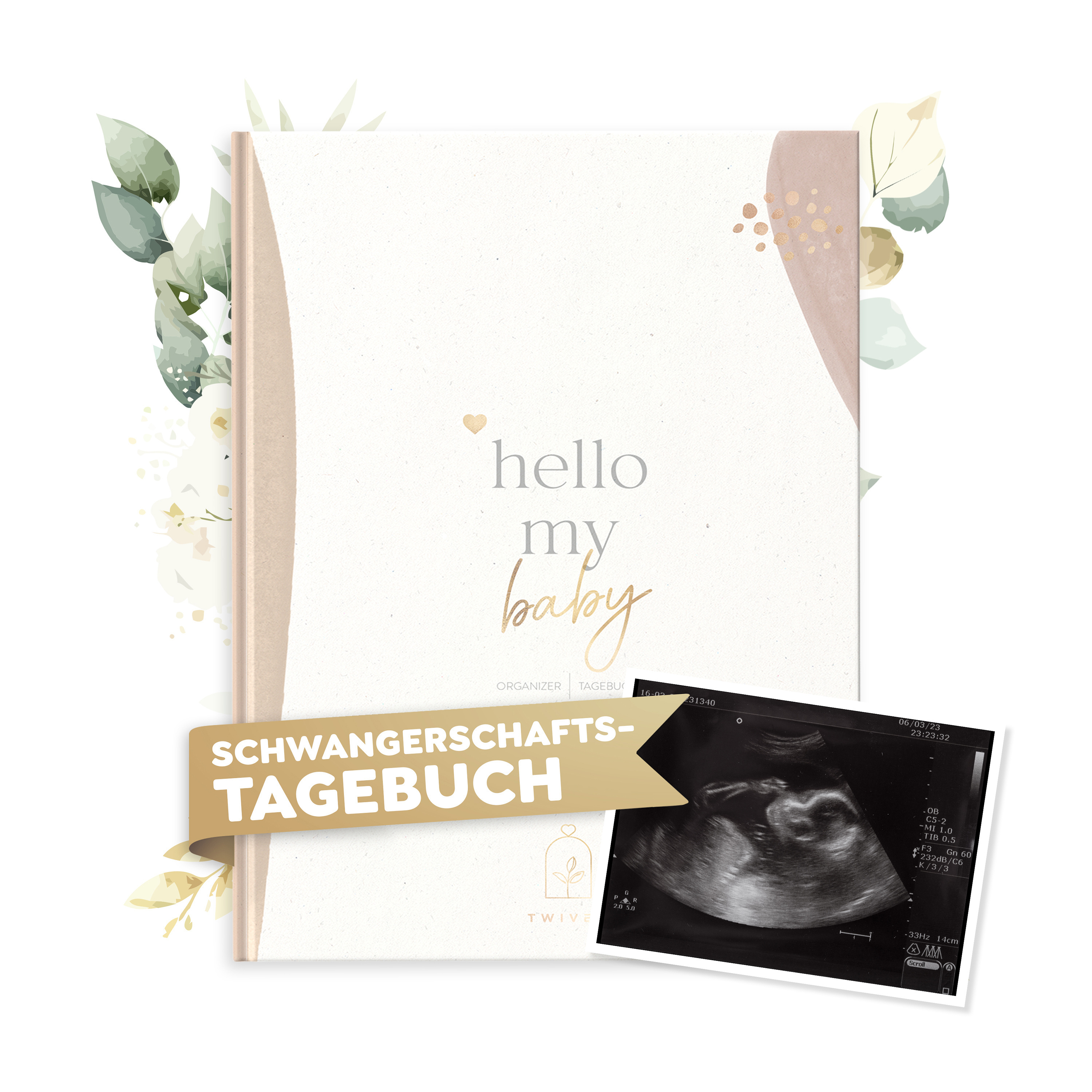 Image of Pregnancy Diary - Hello - Pregnancy Book - My Pregnancy Book - Baby Diary - Milestone Cards - Diary For Memories And Photos - Pregnancy Diary - Twivee