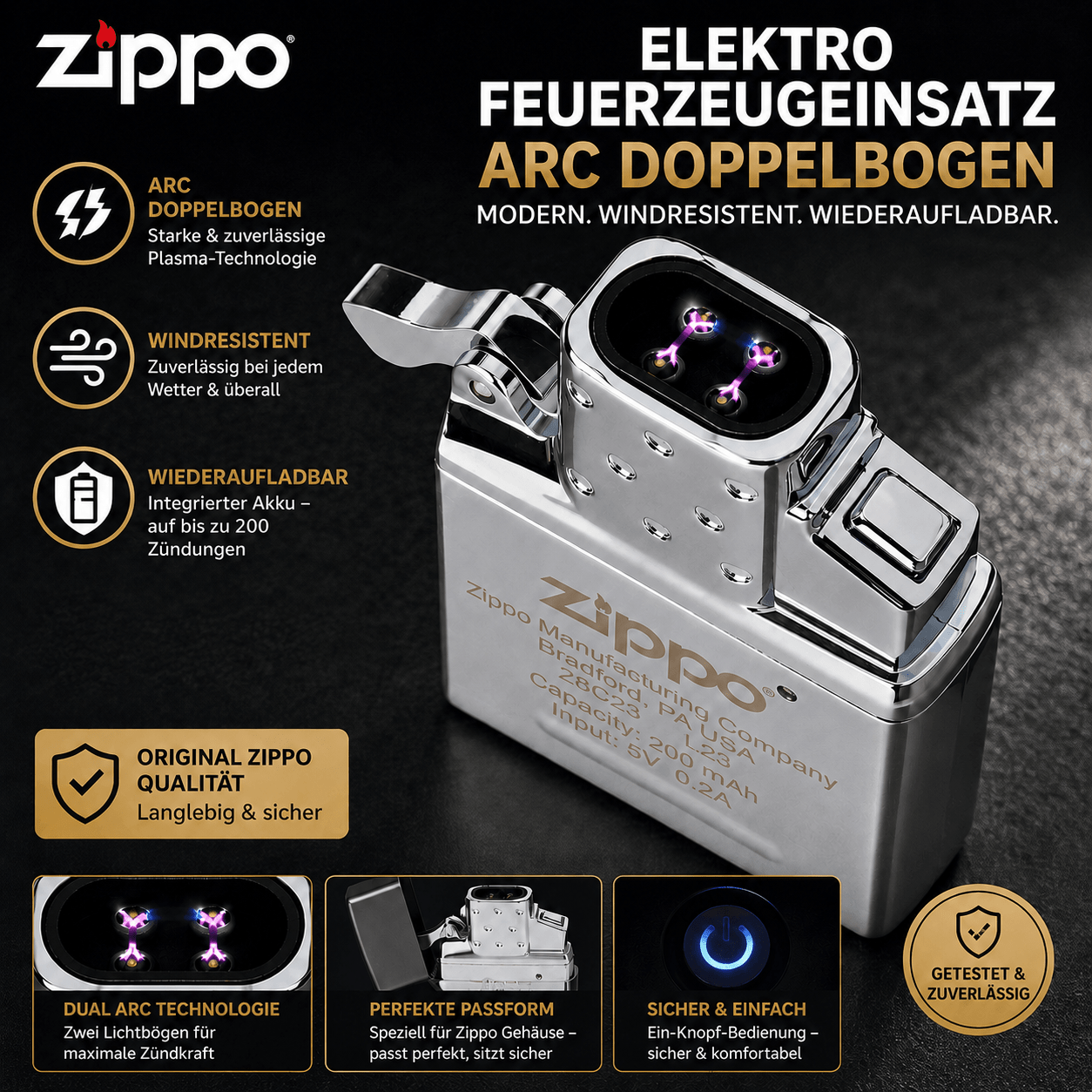 Arc Double Arc Insert – Rechargeable | Wind-resistant | Original