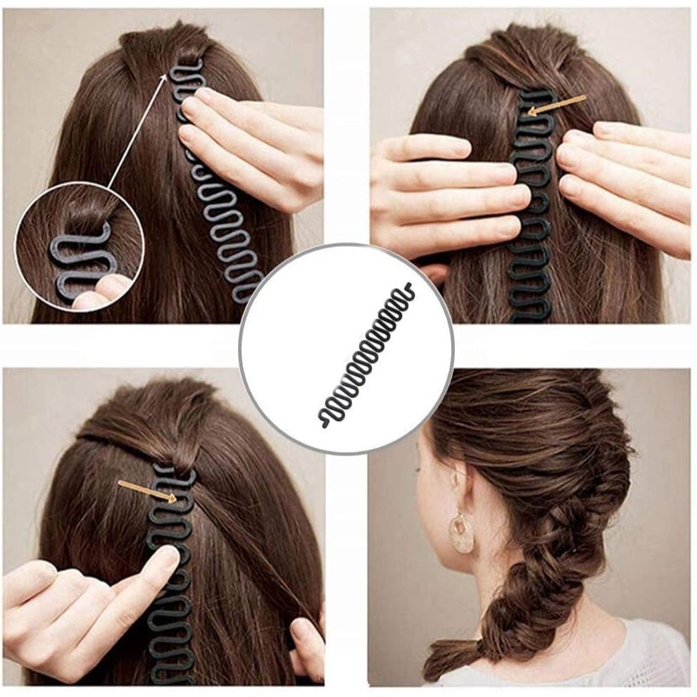 60-Piece Hair Styling Tools Set with Braiding & Bun Maker