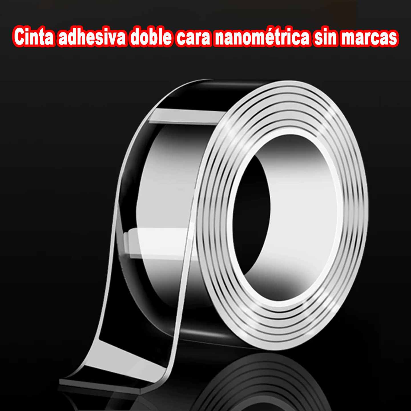 TEMU Cinta Adhesiva Cara Nanotransparente Sin Marcas|Cinta Acrílica Autoadhesiva Adherencia 36mm×2m|Cinta Pegante Reutilizable para Vidrio Madera