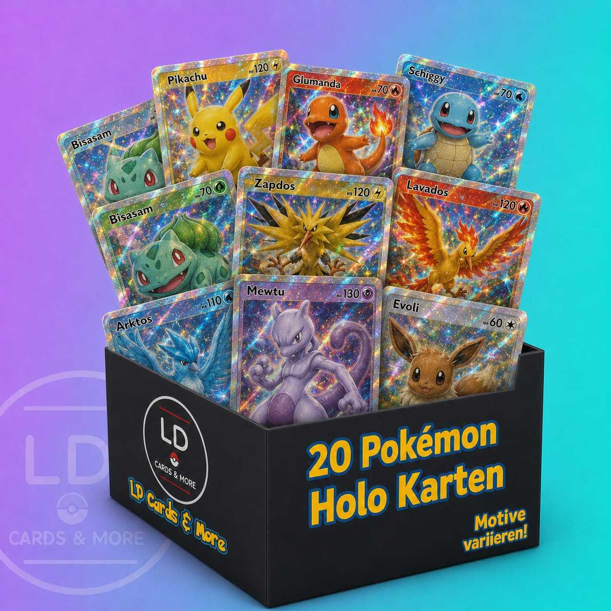 Image of 20pcs Premium Pokémon Cards Set, Glittering Collectible Cards For Trading Card Game, Surprise Package, Perfect Gift