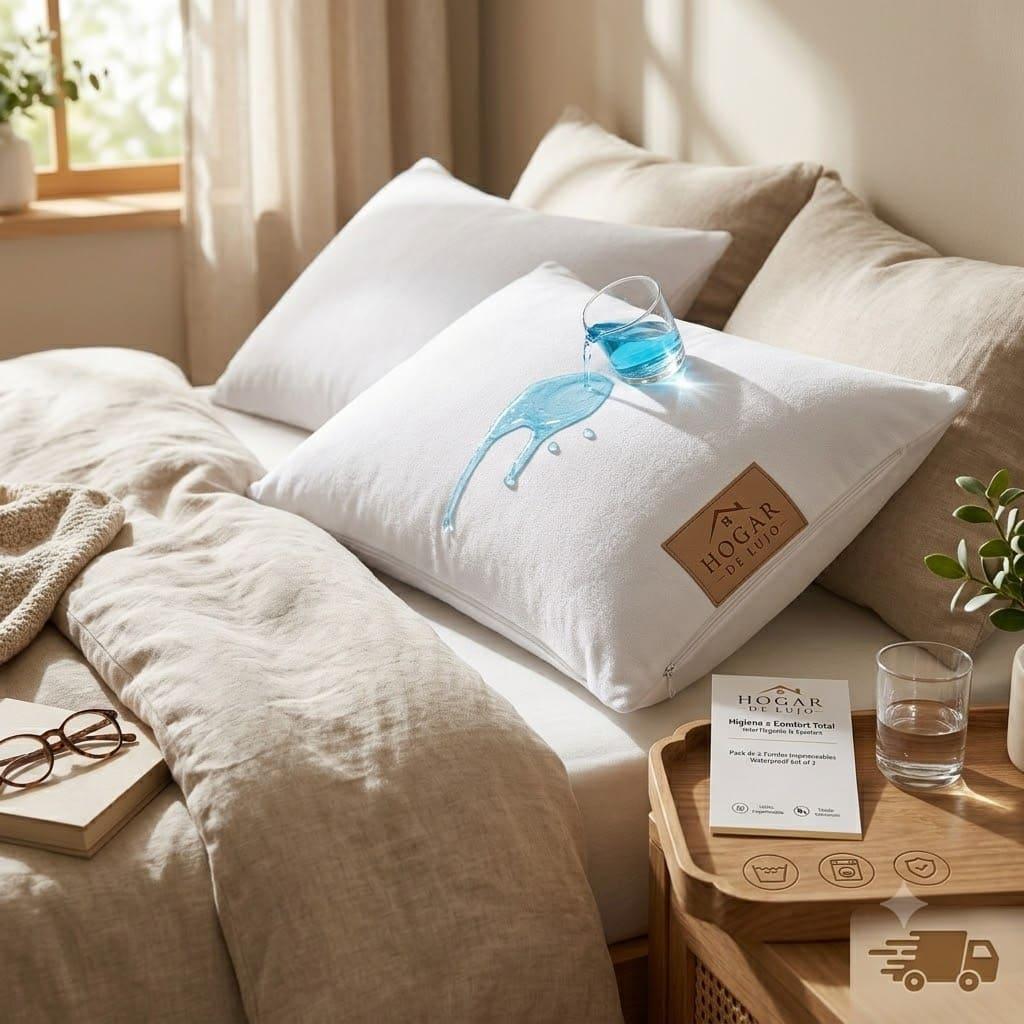 TEMU Pack de 2 Fundas de Almohada con Cierre de Cremallera, Tejido Jersey y Transpirable, Protector de Almohada 45x75 cm, Diseño Silencioso para Uso