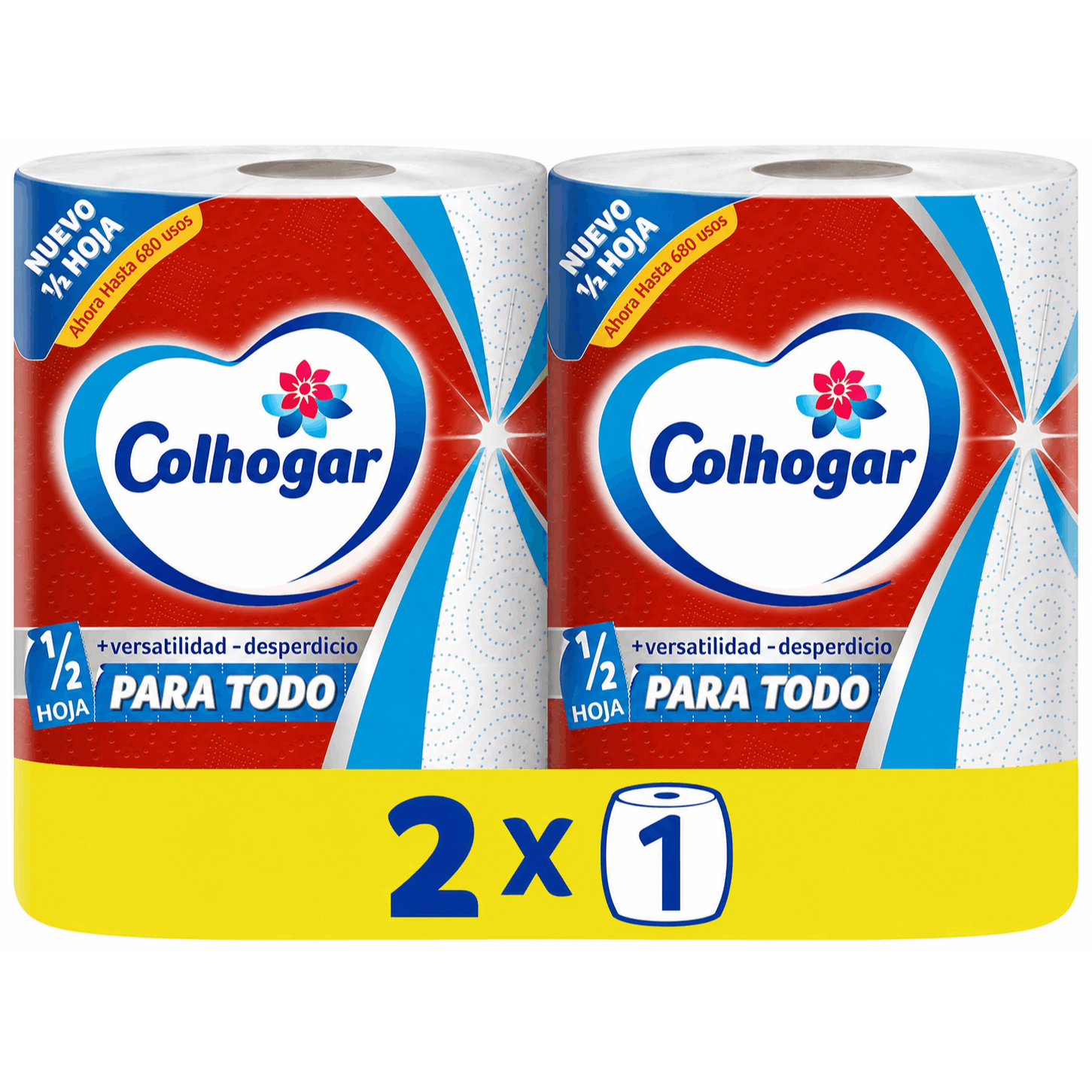 TEMU Colhogar Jumbo x2 - Nueva Opción de Media Hoja - DURACIÓN - 2 Rollos - 1360 (2x1)