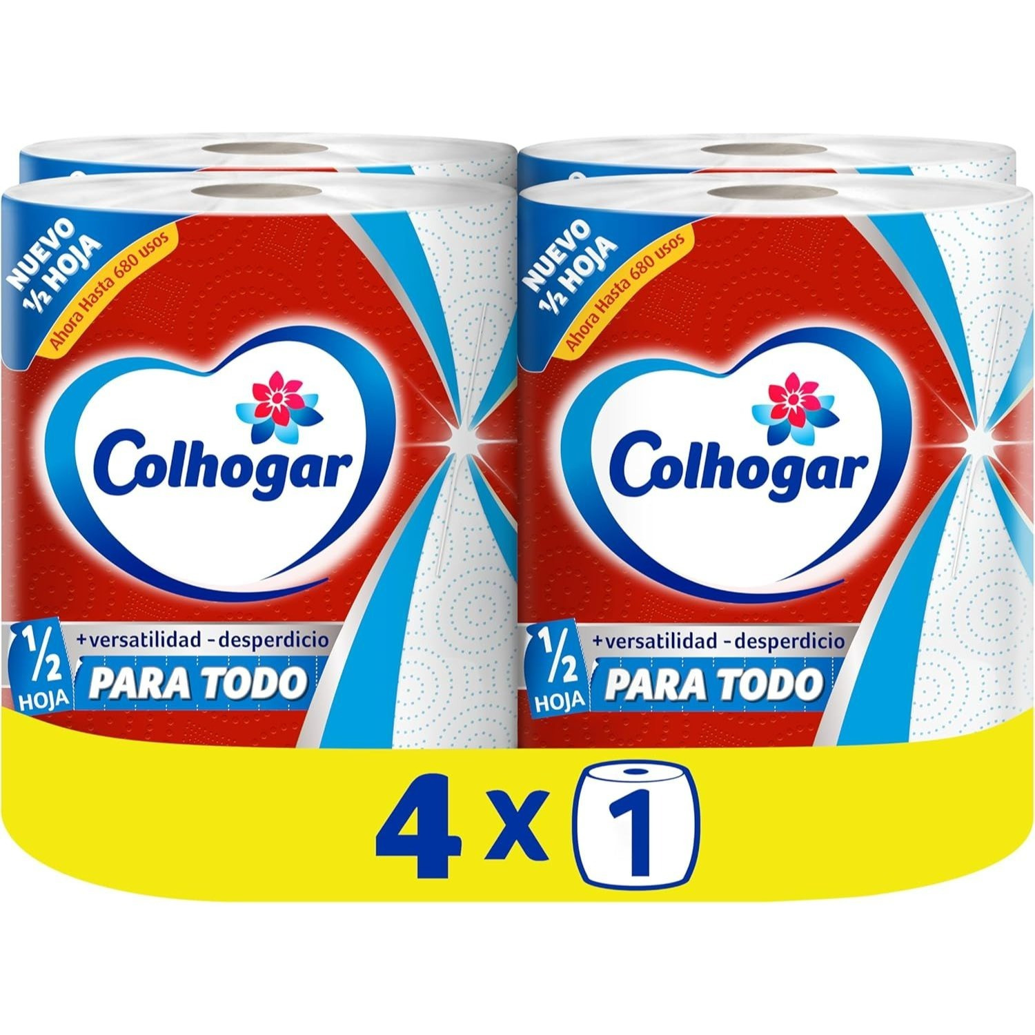 TEMU Colhogar Jumbo x4 - Nueva Opción de Media Hoja - DURACIÓN - 4 Rollos - 2720 (4x1)