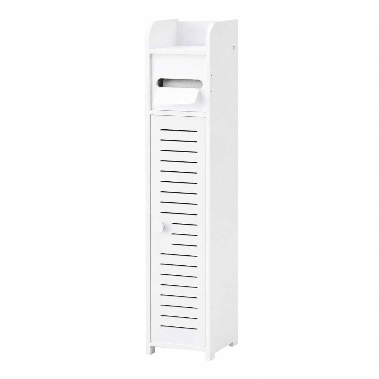 TEMU Mobiletto con Portarotolo e Anta �� 78 x 15 x 17 cm �� , Mobiletto Salvaspazio da Bagno