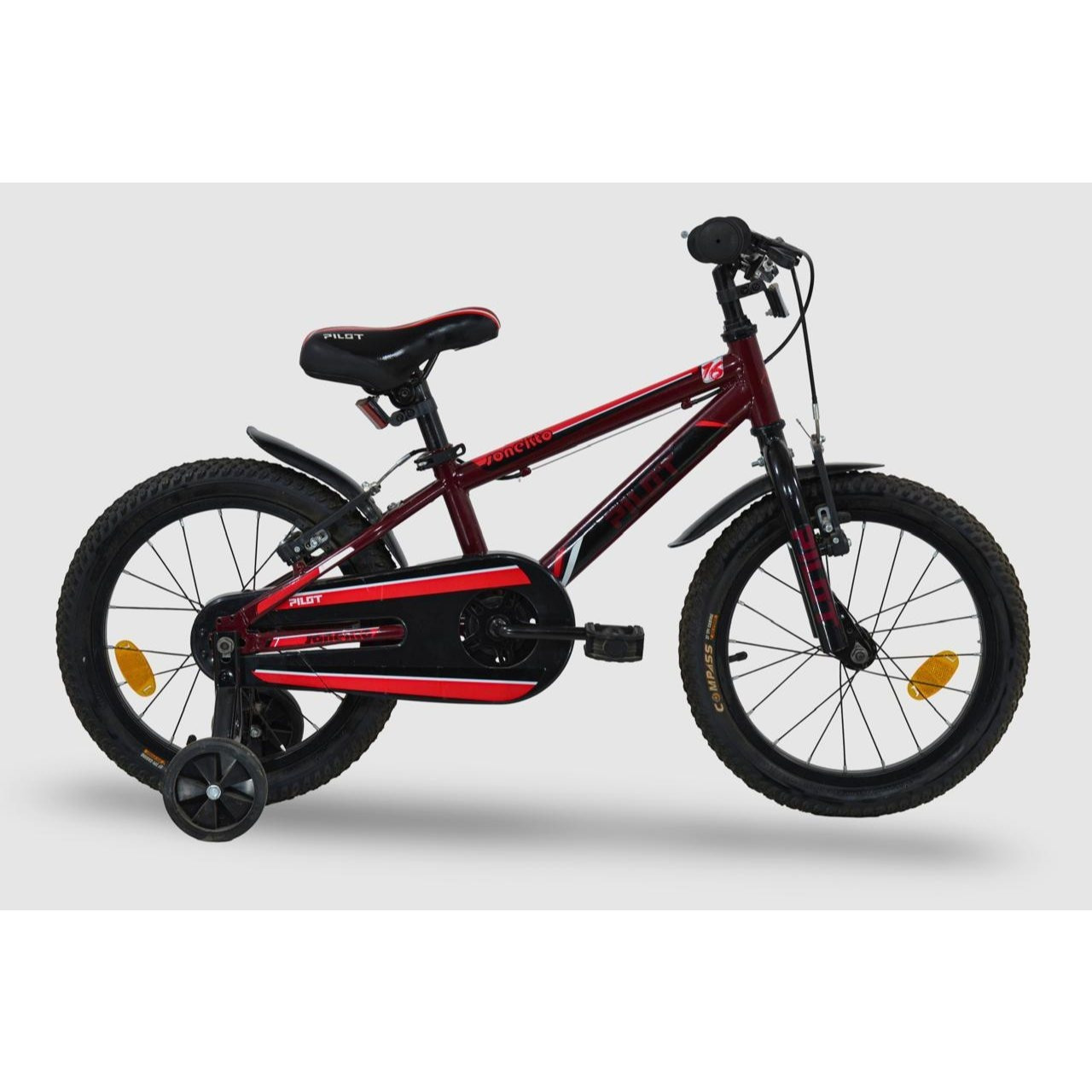 16-inch Kids' Bicycle With Training Wheels For Boys, 1-speed , Red Black Sonetko