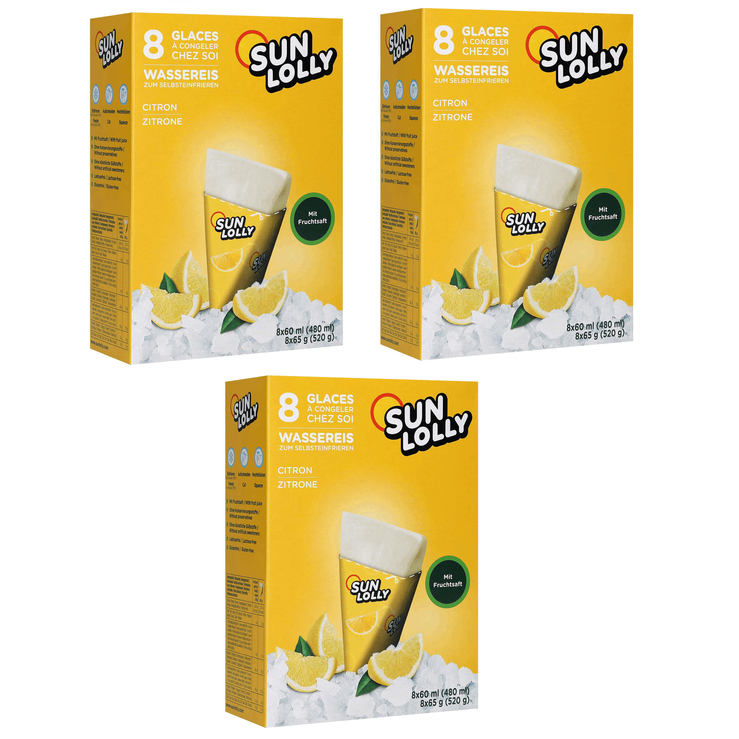 Image of Sun Lolly Wassereis Zitrone 3x8er