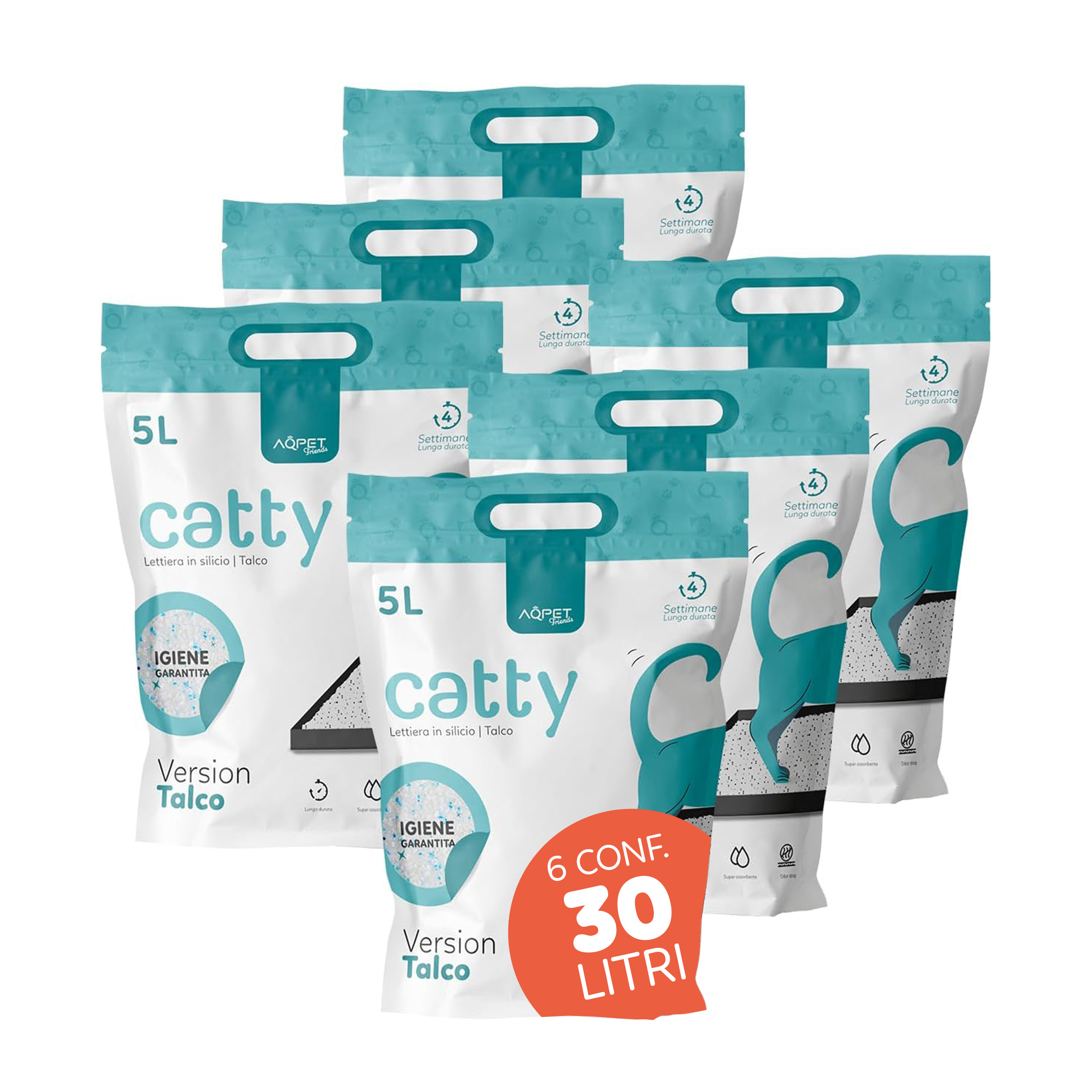 Silicone Cat Litter Cat Litter 6x5l (30l) - Silica Gel Crystals With Talc Perfume - Ultra Absorbent, Anti-odor And Dust-free