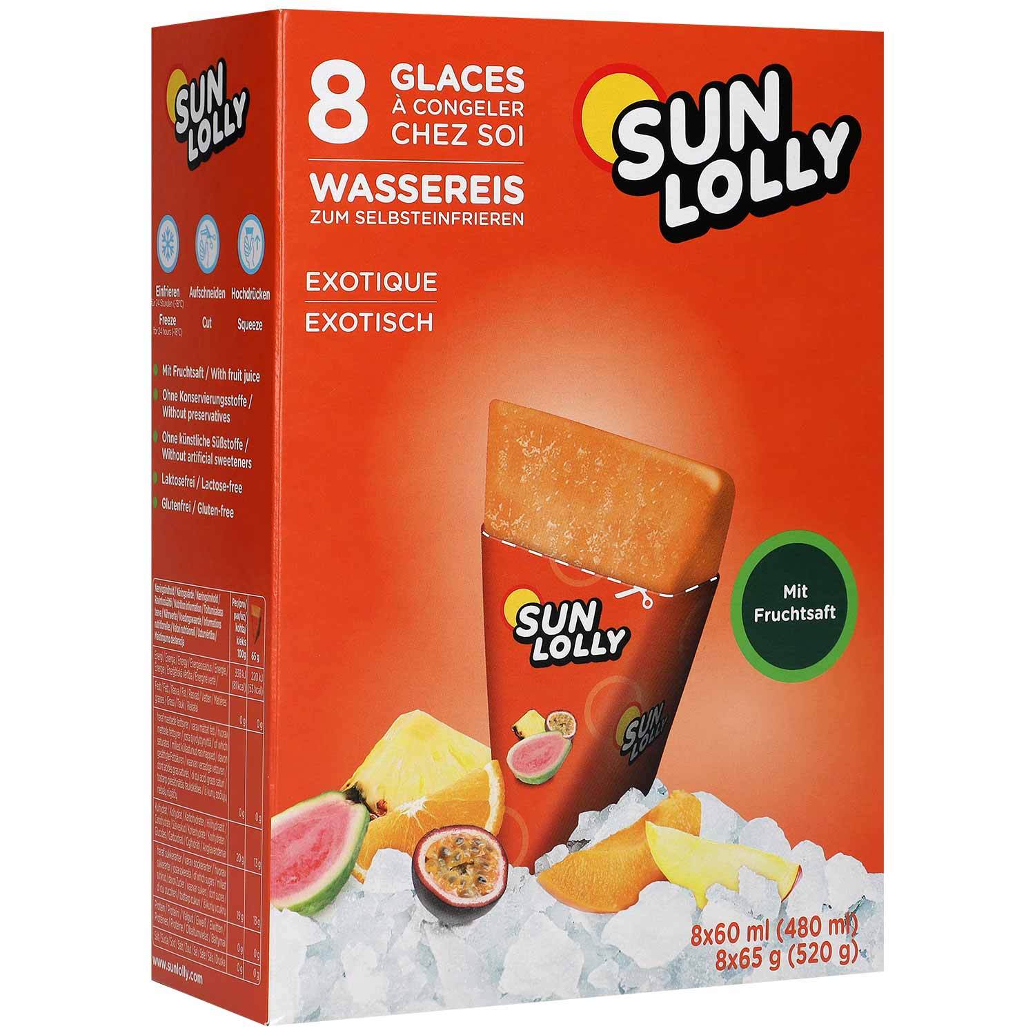 Image of Sun Lolly Exotic Water Ice, 8-pack