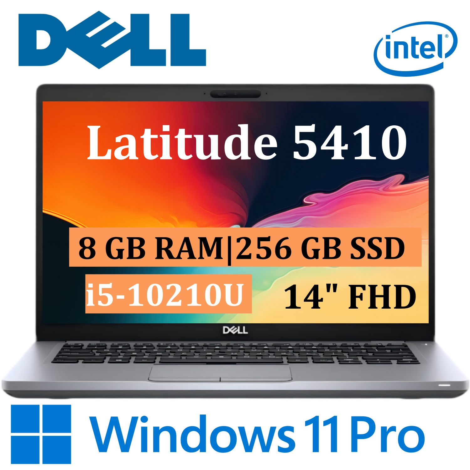Image of Dell 5410 14" Fhd, / Core I7, 8gb / 16gb / 32gb , 256gb / 512gb / 1tb Ssd, Us () Keyboard, Pro