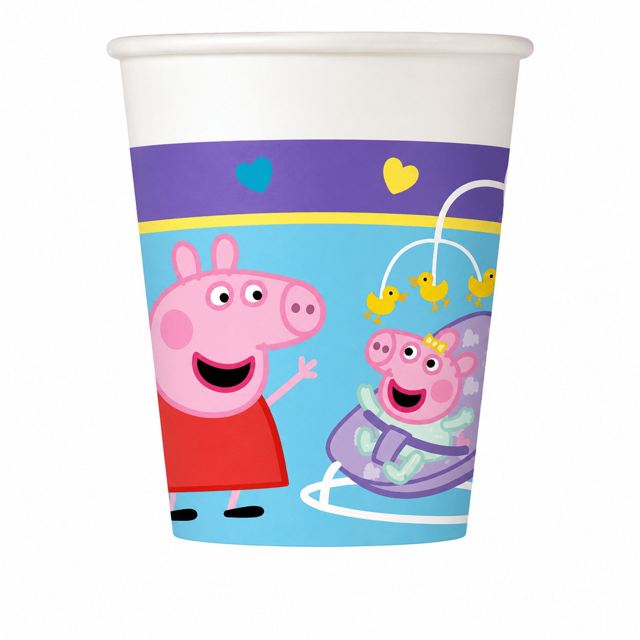 TEMU Peppa Pig Paper Cups 200ml – Pack Of 8 | Official Hasbro Party Cups | Disposable Birthday Cups | Love | Birthday Party Tableware | Drinks, Juice