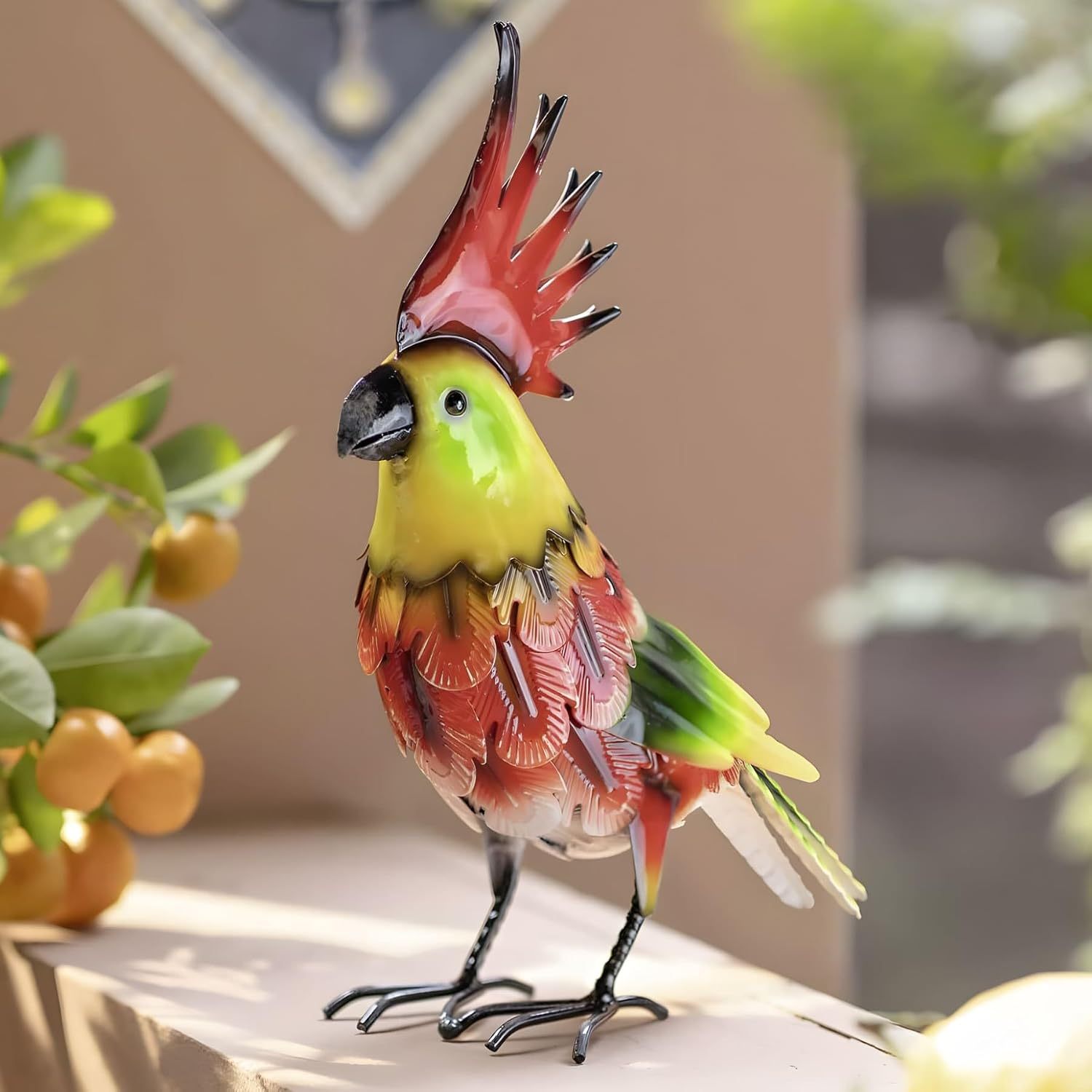 Image of Decorative Metal "" Bird, Colorful, Funny Decorative Figure, 30 Cm Tall, Summer Decor For Indoors, Bird Decoration, Bird Figurine