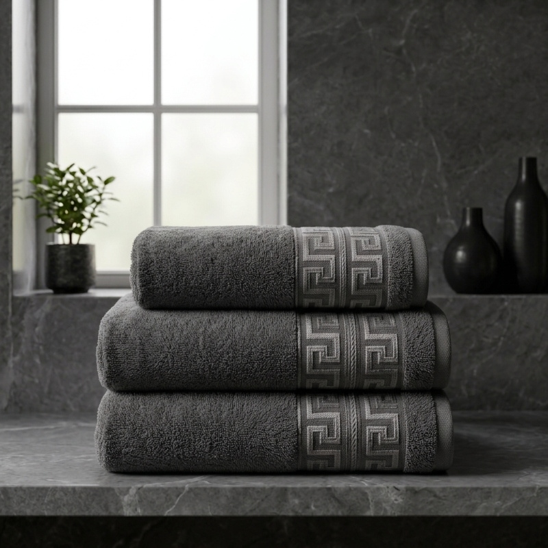 TEMU Modern Striped Hand Towels 3 Pack Fabric, Quick Dry Bathroom Towels For Face, Hair & Daily Use, 50 X 90 Cm