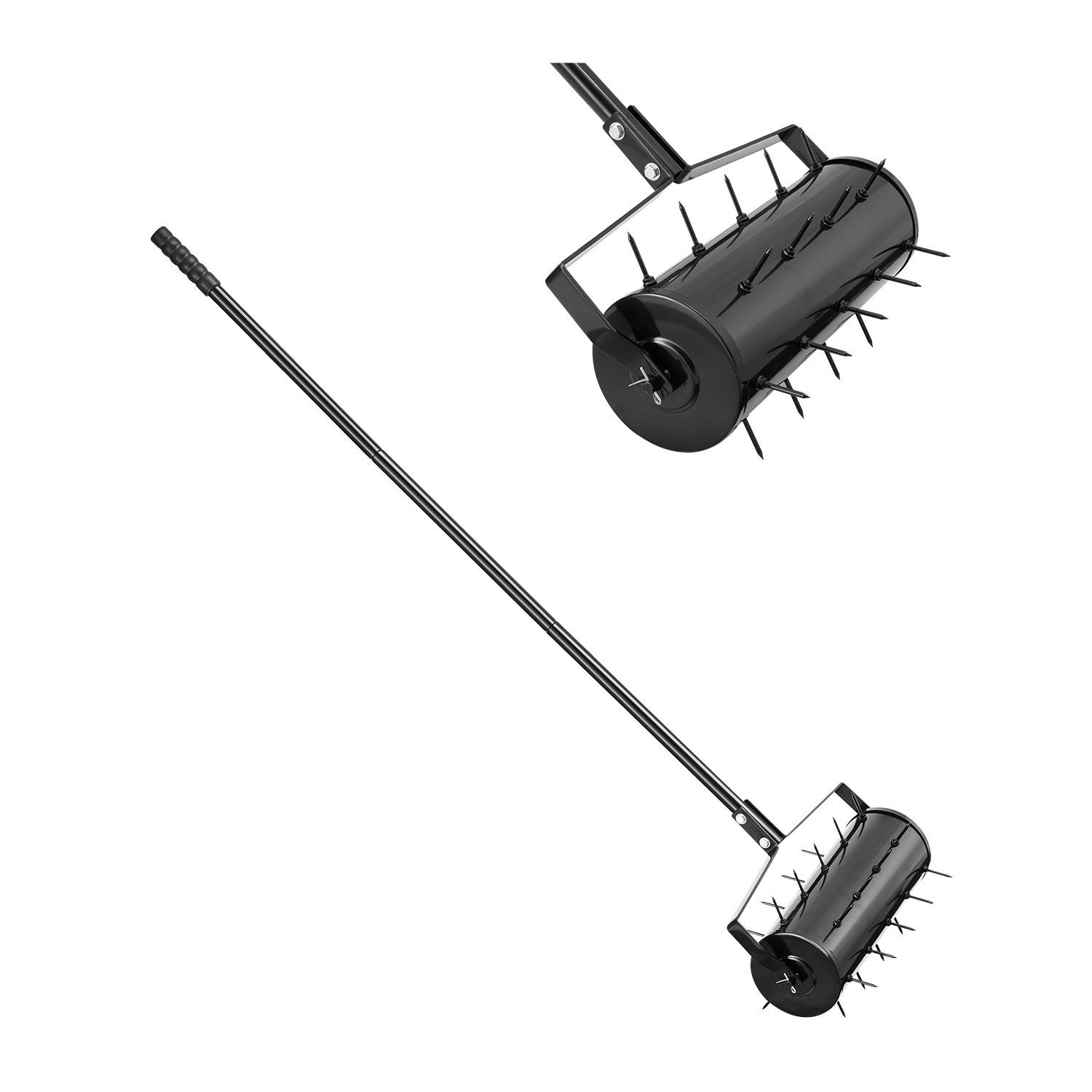 TEMU Vevor Rolling Lawn Aerator, 18-inch Heavy-duty Manual Rolling Aerator Lawn With Detachable Handle And 27 Iron Spikes, Rolling Lawn Aeration Tool