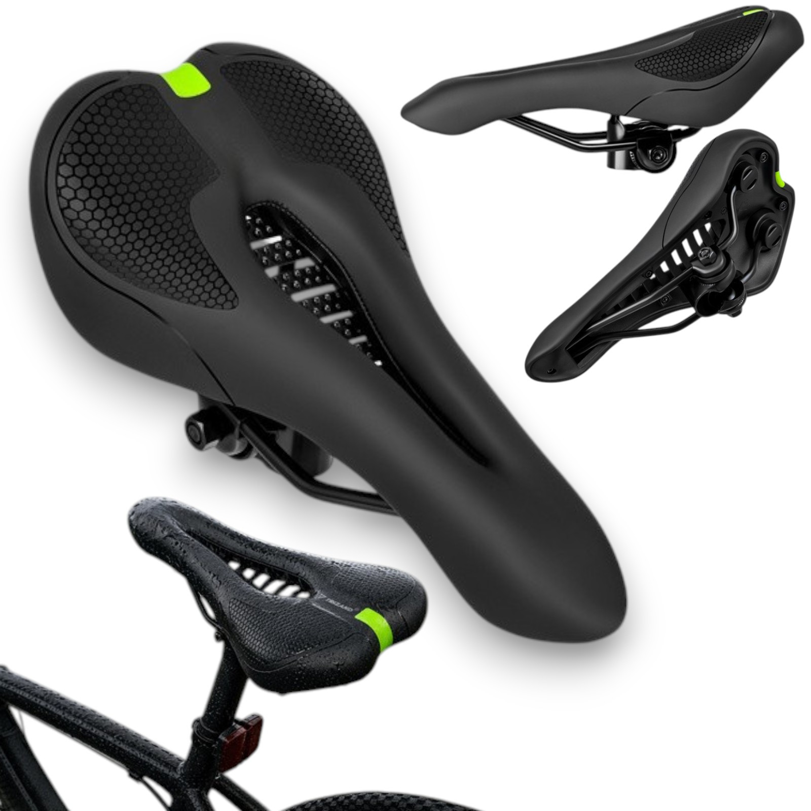 Bicycle 28x14cm, Comfortable Cushioned . -absorbing Foam. Vibration System. Ventilation Perforation. Sturdy Steel Construction