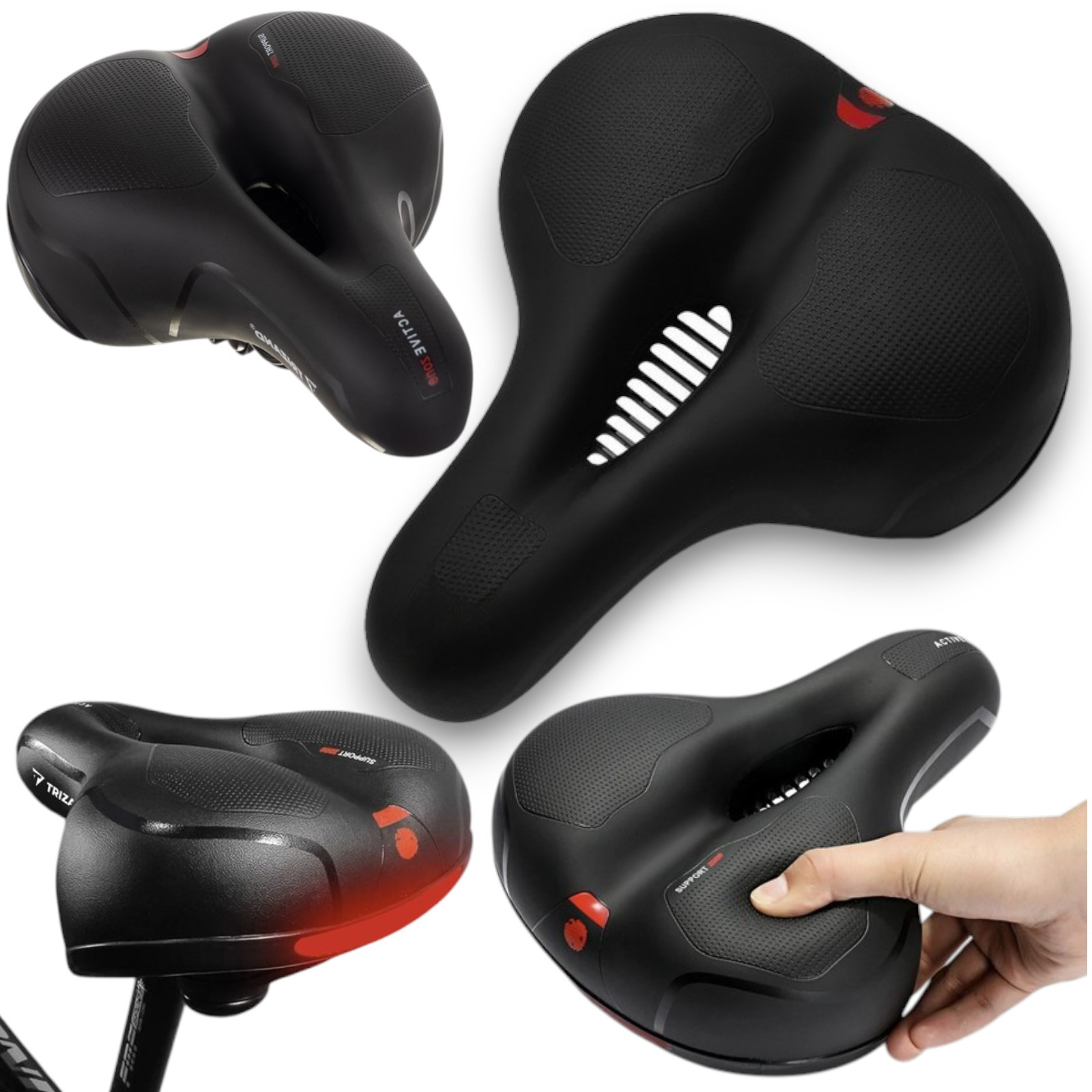 TEMU Selle de vélo COMFORTABLE avec couverture de ventilation 24X10.5X20 Cm
