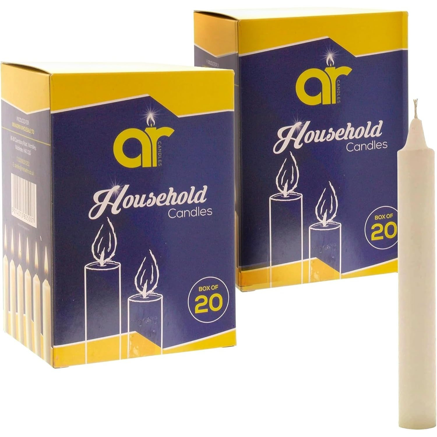 TEMU Ar Candles - Unscented White Household Candles 11.8cm – 2 Packs Of 20 (total Of 40) – Shabbos/ Candles For Power Cuts, Emergency, , , Church,
