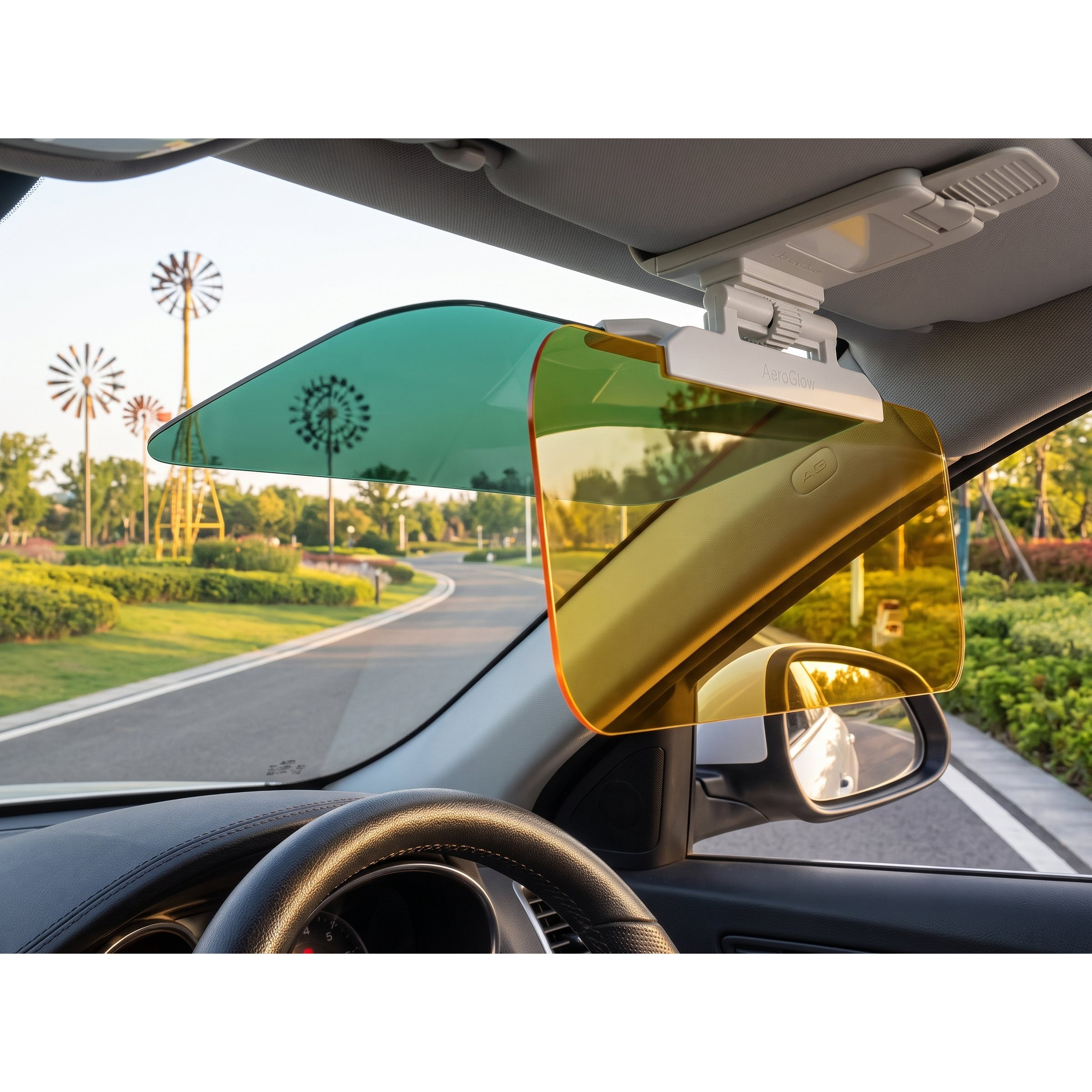 TEMU Sun Visor For Car Day And Night With Double Polarized Lens, Universal Anti-dazzle Visor With Clip, Protective Screen For Day And Night Driving,