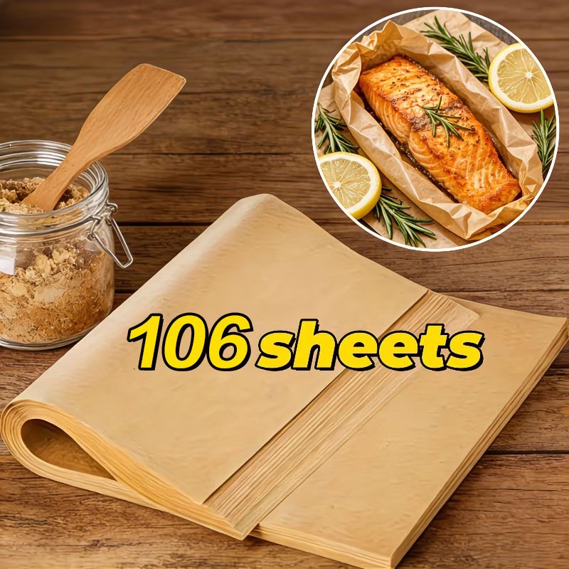 TEMU 56/106/206pcs Air Fryer Liner, 9"×13" (23×33cm) & 12"×16" (30×40cm) Rectangular Parchment Paper Sheets, Disposable Air Fryer Basket Liners For