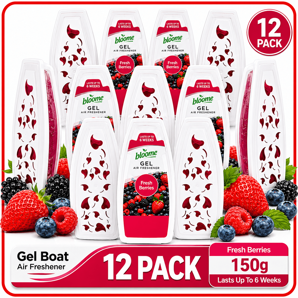 TEMU 12 Pack Freshener 150g | Long Lasting Room Air Freshener Gel Boats | Home, Bathroom, Bedroom, Wardrobe, Office & Car Fragrance | Up To 6 Weeks